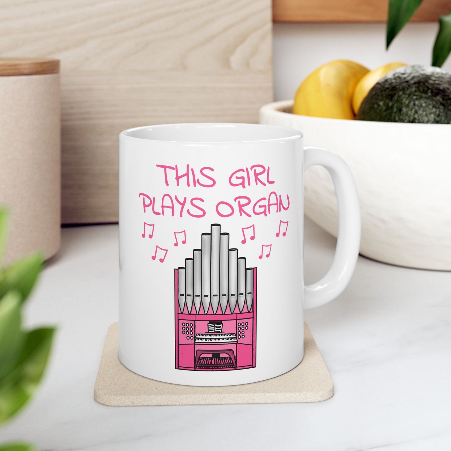 Girl's Church Organ Mug - This Girl Plays Organ - Female Organist - Musician Gift For Her (USA)