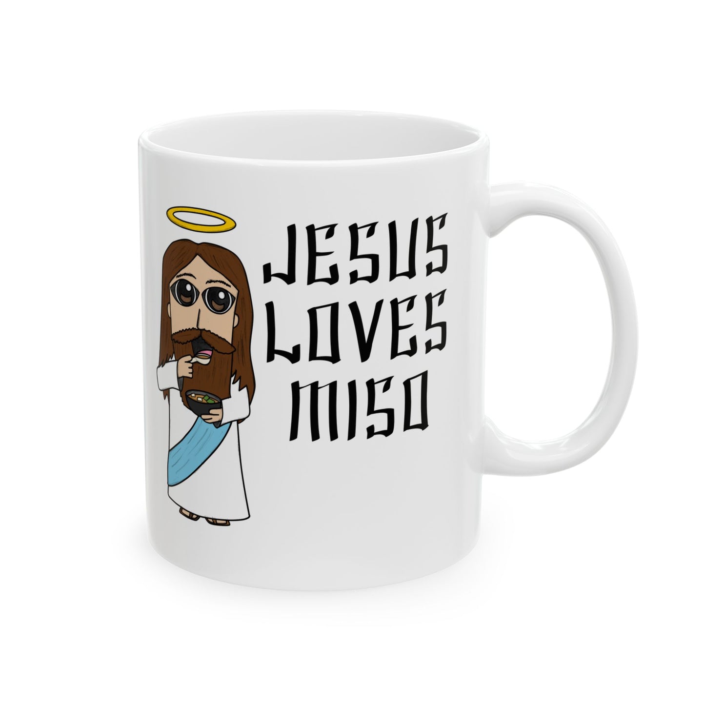 Funny Christian Mug - Jesus Loves Miso - Funny Church Mug (USA)