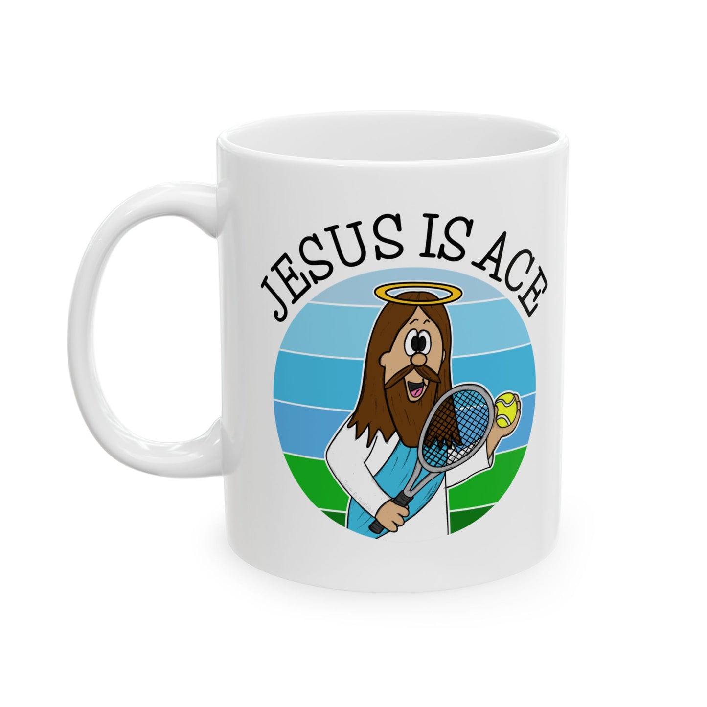 Christian Tennis Player Mug - Jesus Is Ace - Gift For Sports Coach - Funny Church Mug (USA)