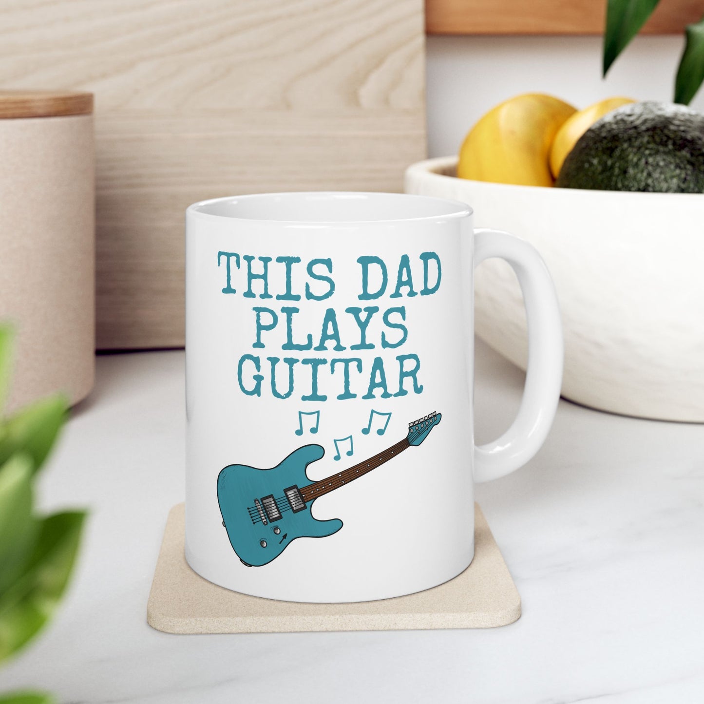Dad Electric Guitar Mug - This Dad Plays Guitar - Father's Day Guitarist Gift (USA)