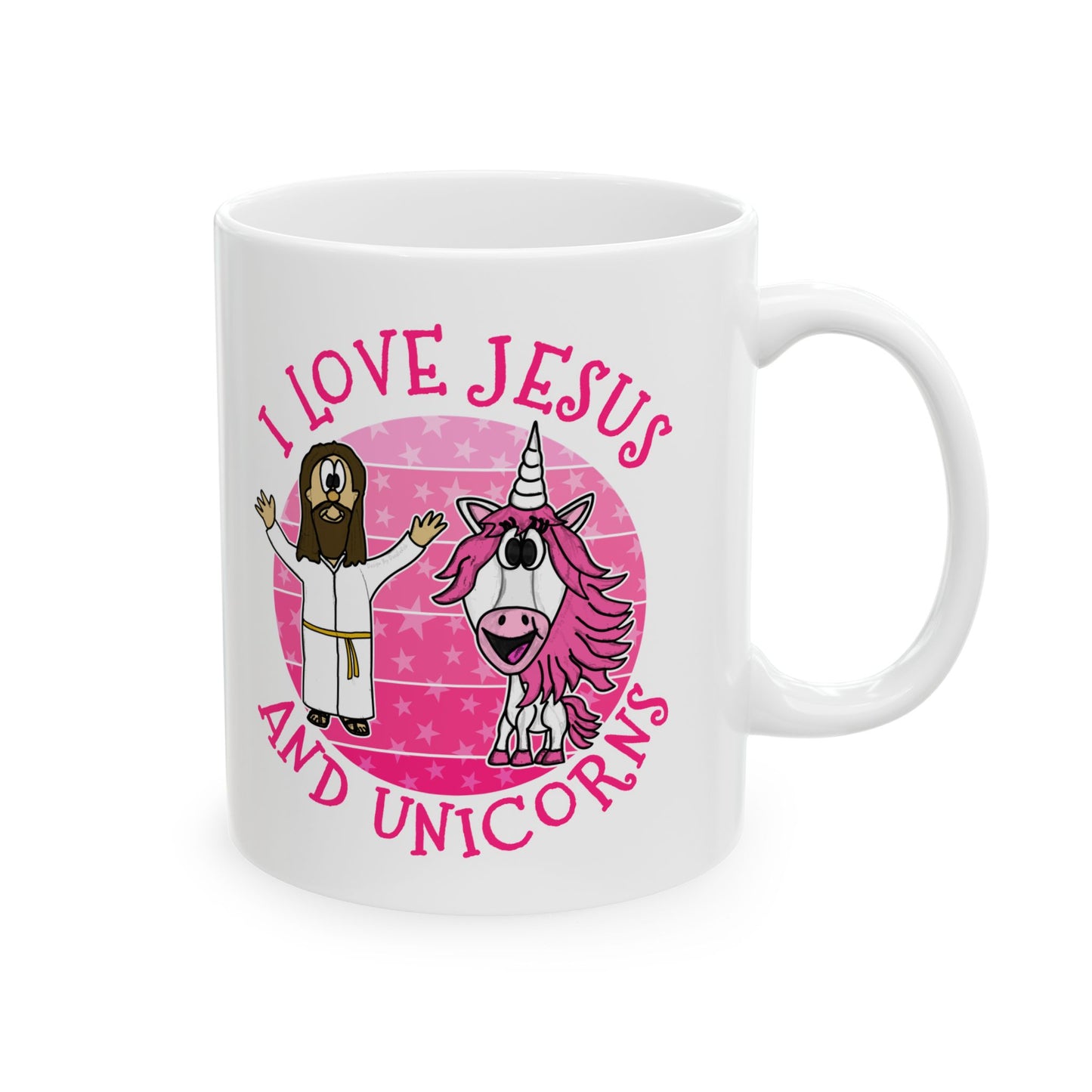 Funny Jesus Mug - I Love Jesus And Unicorns - Gift For Christian Girl - Church Pastor Mug (USA)
