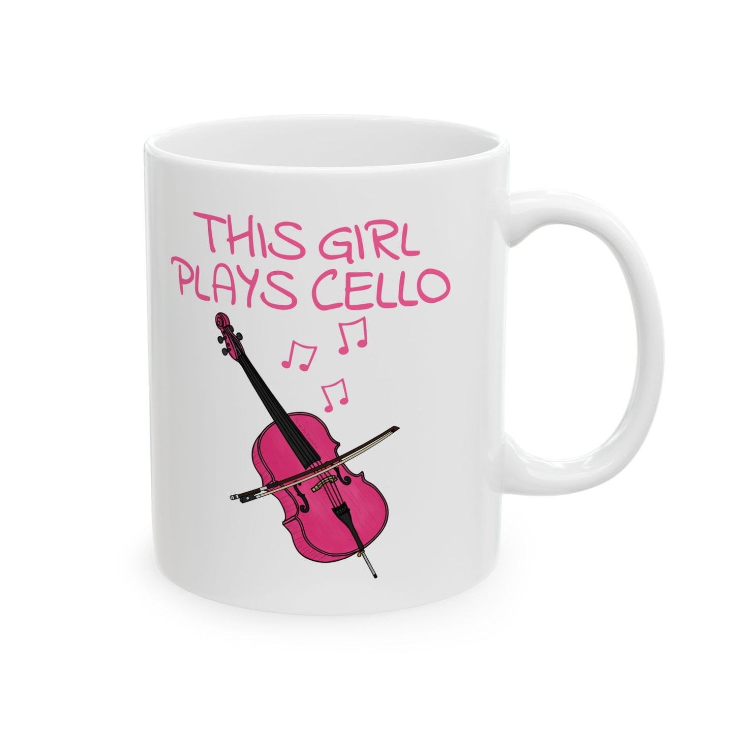Girl's Cello Mug - This Girl Plays Cello - Female Cellist - String Musician Gift For Her (USA)