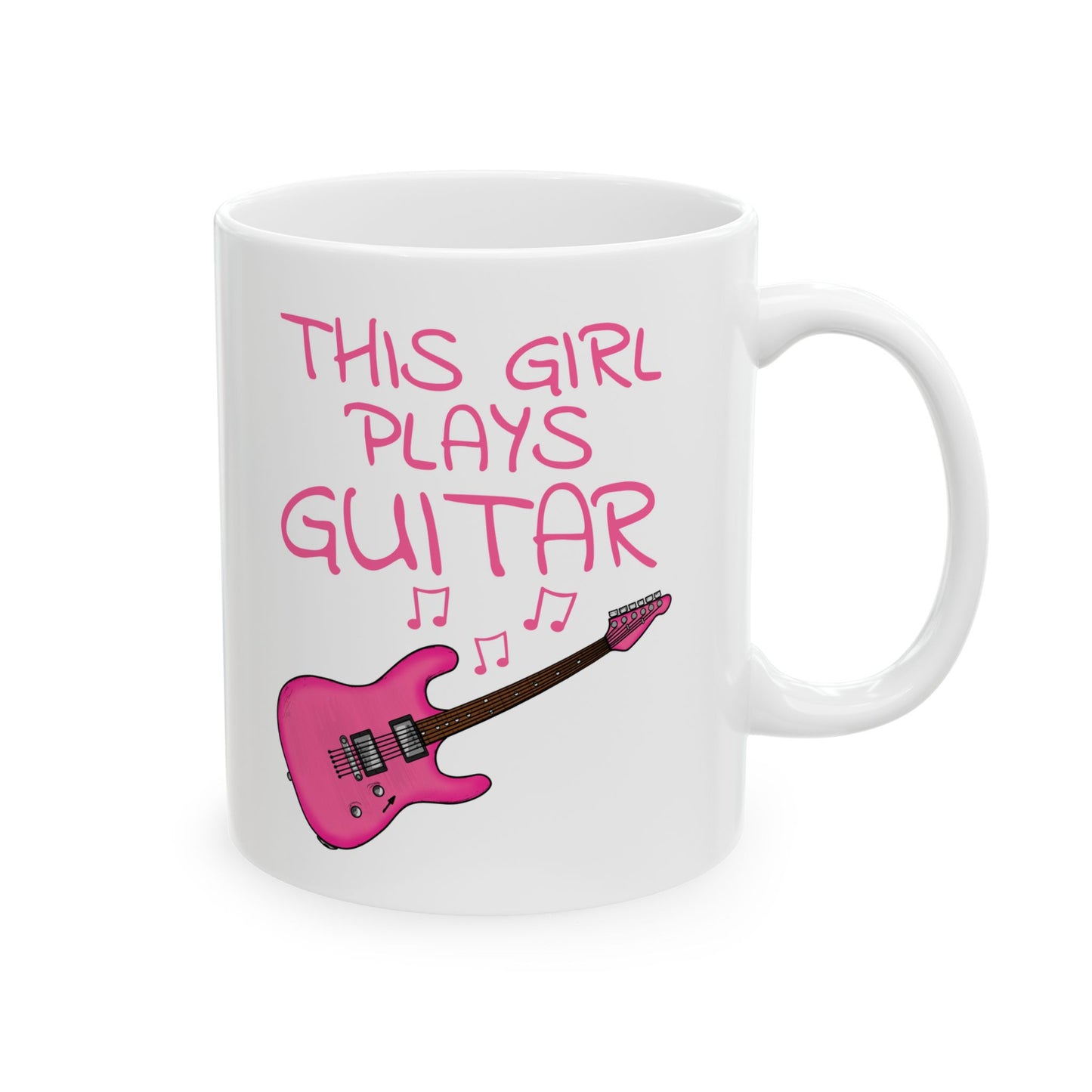 Girl's Electric Guitar Mug - This Girl Plays Guitar - Female Guitarist - Musician Gift For Her (USA)