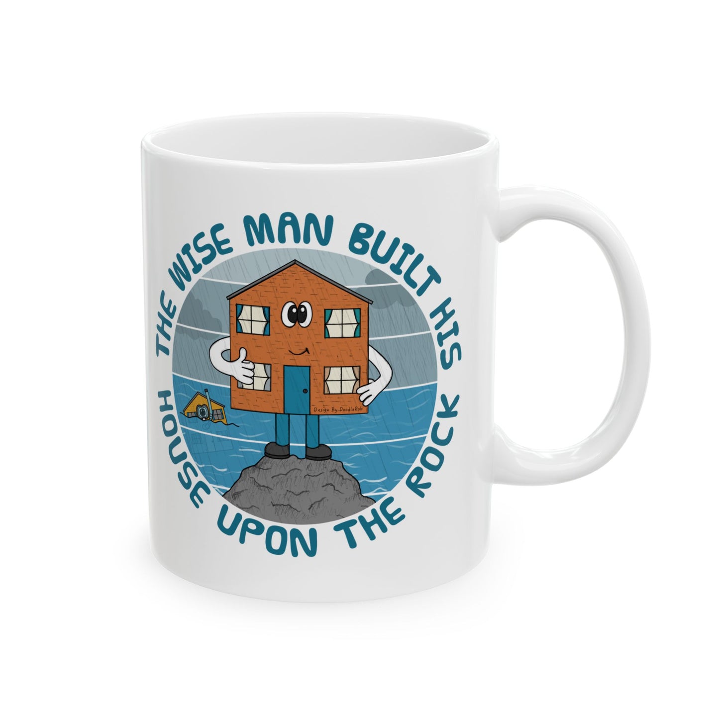 Funny Christian Mug - The Wise Man Built His House Upon The Rock - Matthew 7 - Gift For Church Pastor (USA)