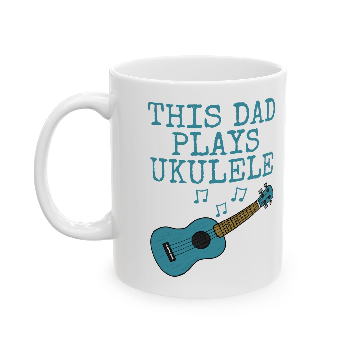 Dad Ukulele Mug - This Dad Plays Ukulele - Father's Day Uke Player Gift (USA)