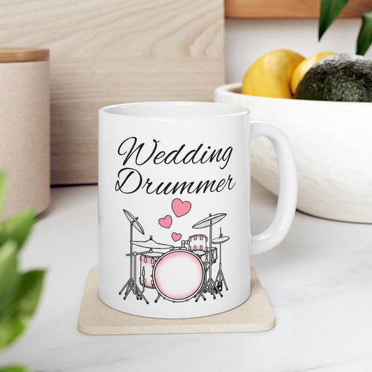 Wedding Drummer Mug - Drum Kit Wedding Mug - Wedding Musician Gift (USA)