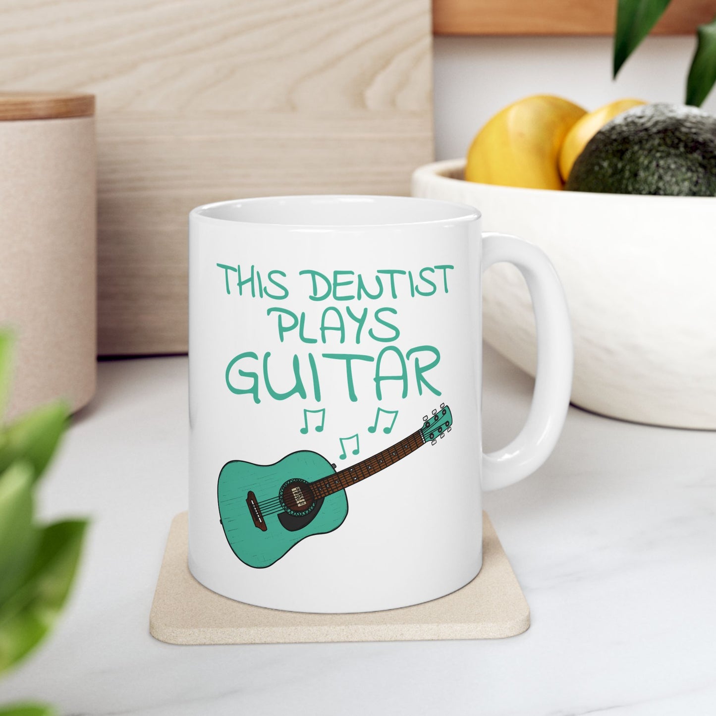 Dentist Acoustic Guitar Mug - This Dentist Plays Guitar - Guitarist Gift For Dentist (USA)
