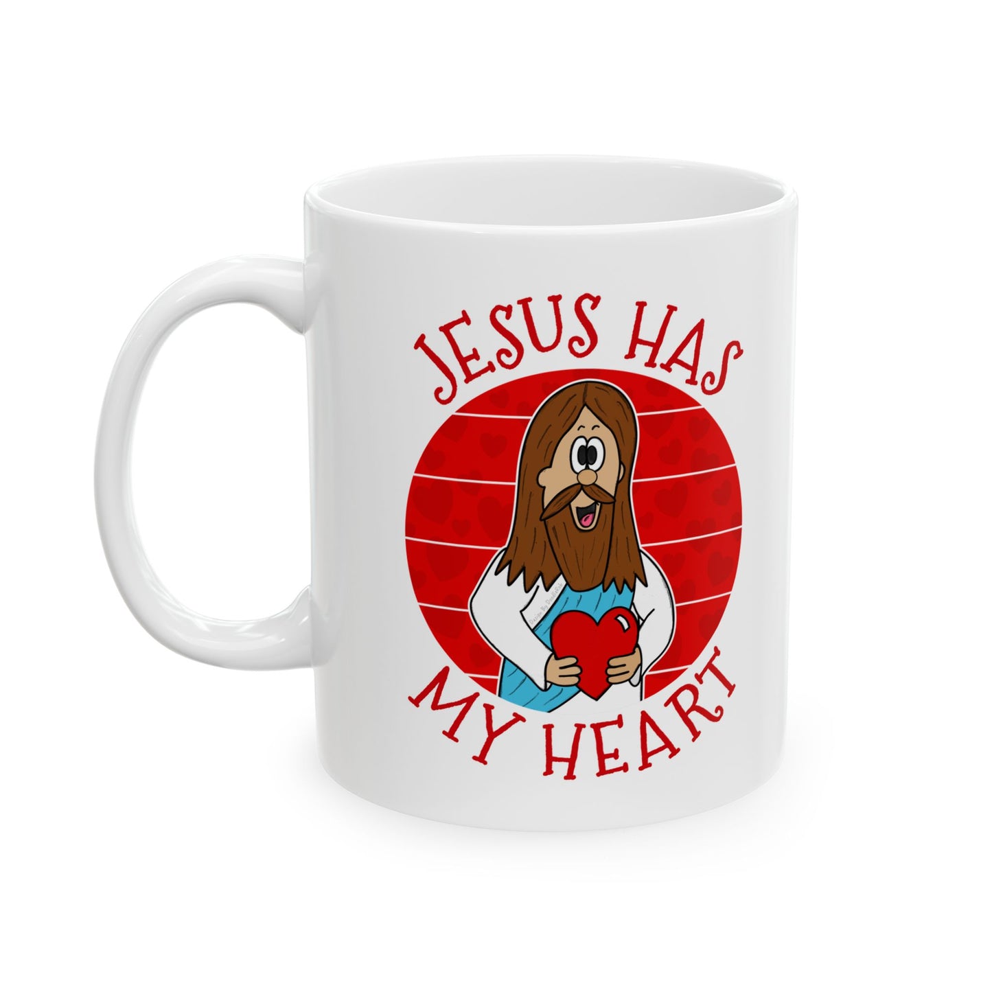 Funny Jesus Mug - Jesus Has My Heart - Christian Valentines Day Gift - Church Evangelist Mug (USA)