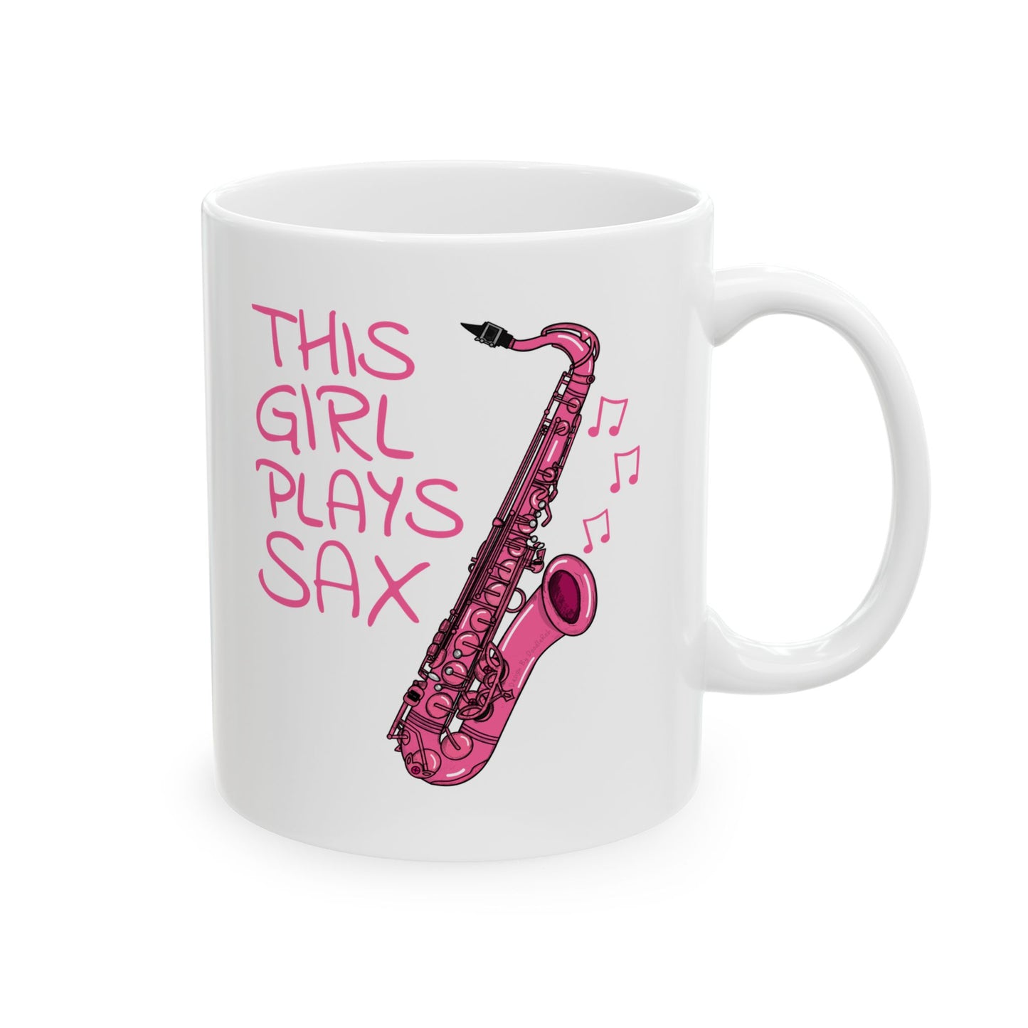 Girl's Saxophone Mug - This Girl Plays Sax - Female Saxophonist - Jazz Musician Gift For Her (USA)