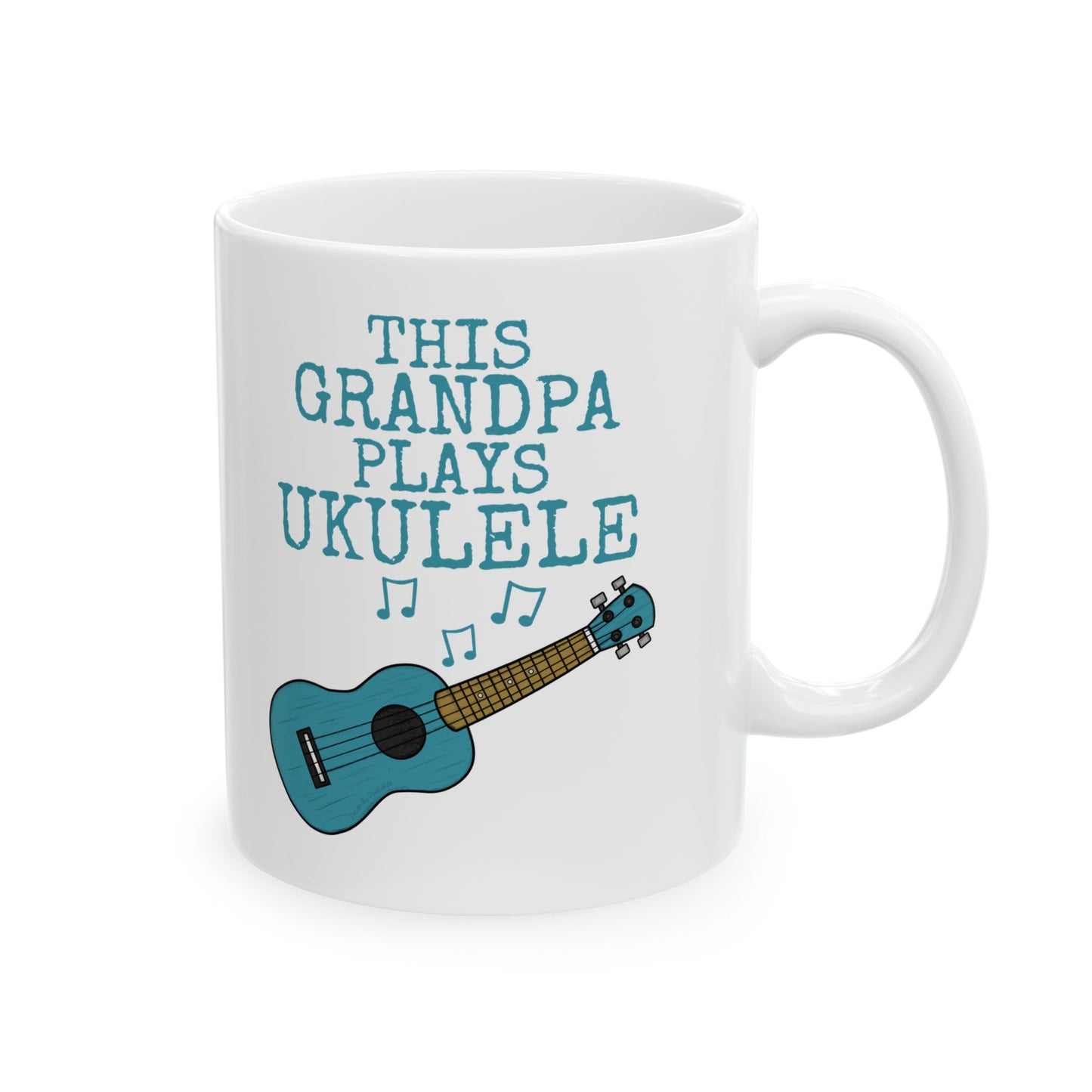 Grandpa Ukulele Mug - This Grandpa Plays Ukulele - Father's Day Uke Player Gift (USA)
