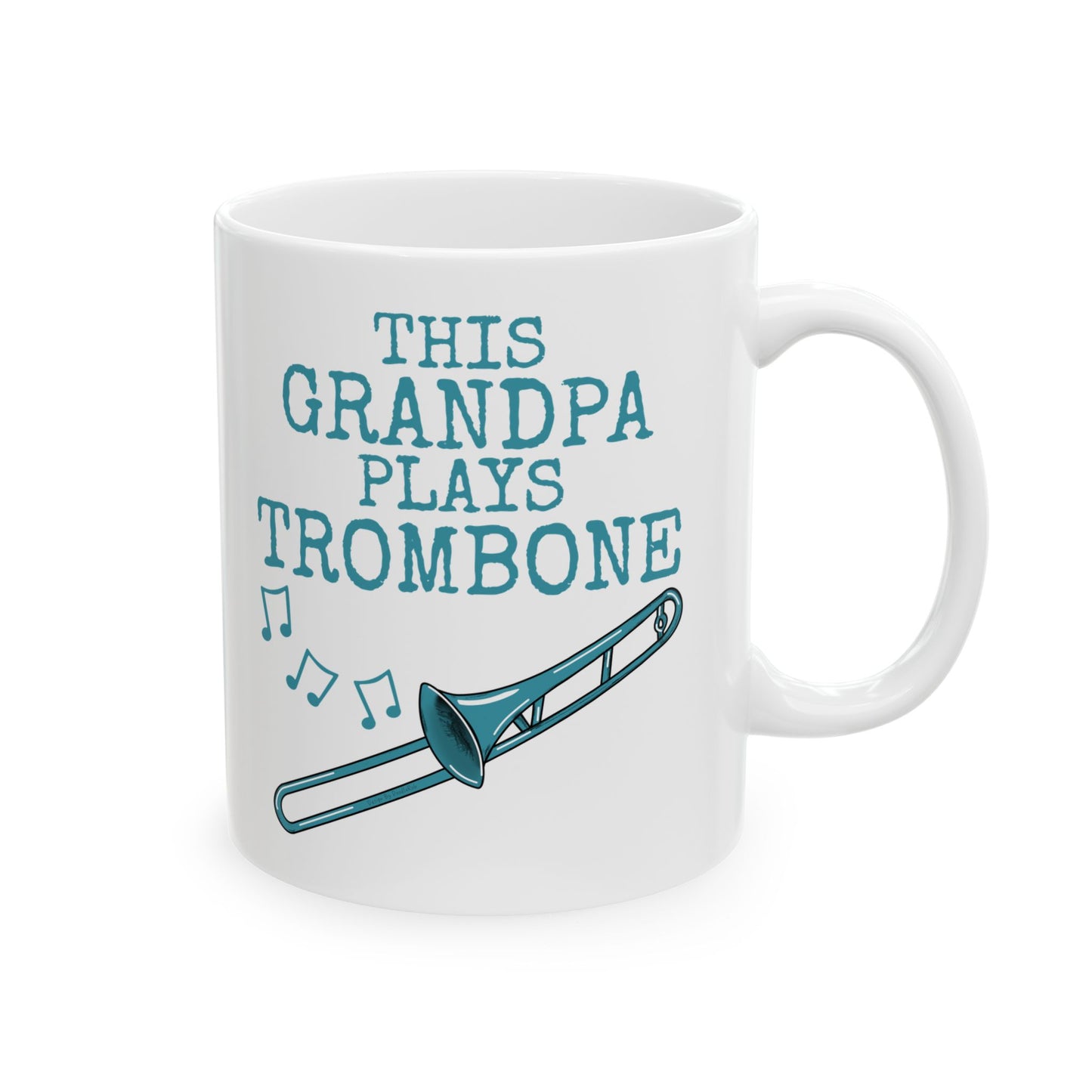 Grandpa Trombone Mug - This Grandpa Plays Trombone - Father's Day Brass Musician Gift (USA)