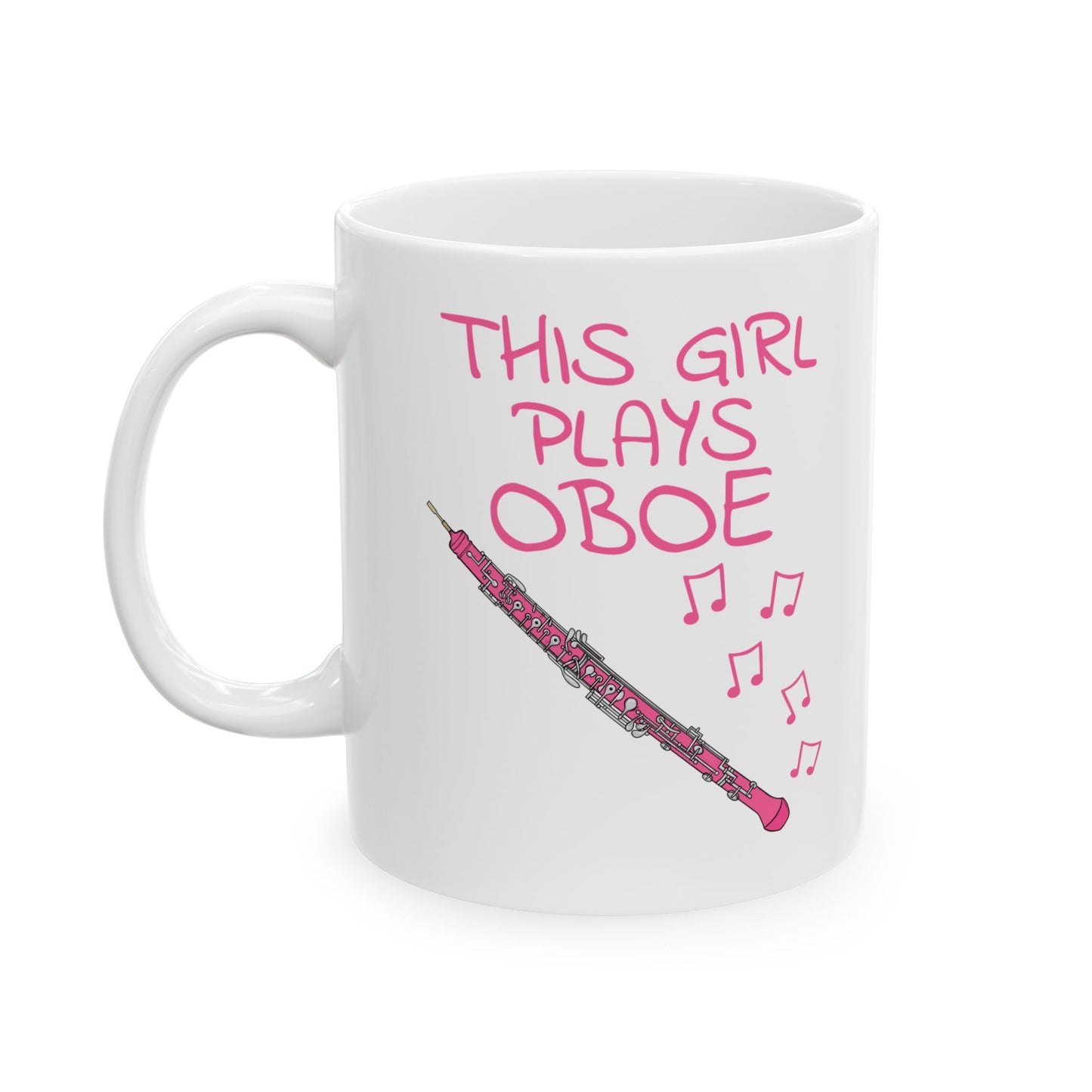 Girl's Oboe Mug - This Girl Plays Oboe - Female Oboist - Woodwind Musician Gift For Her (USA)