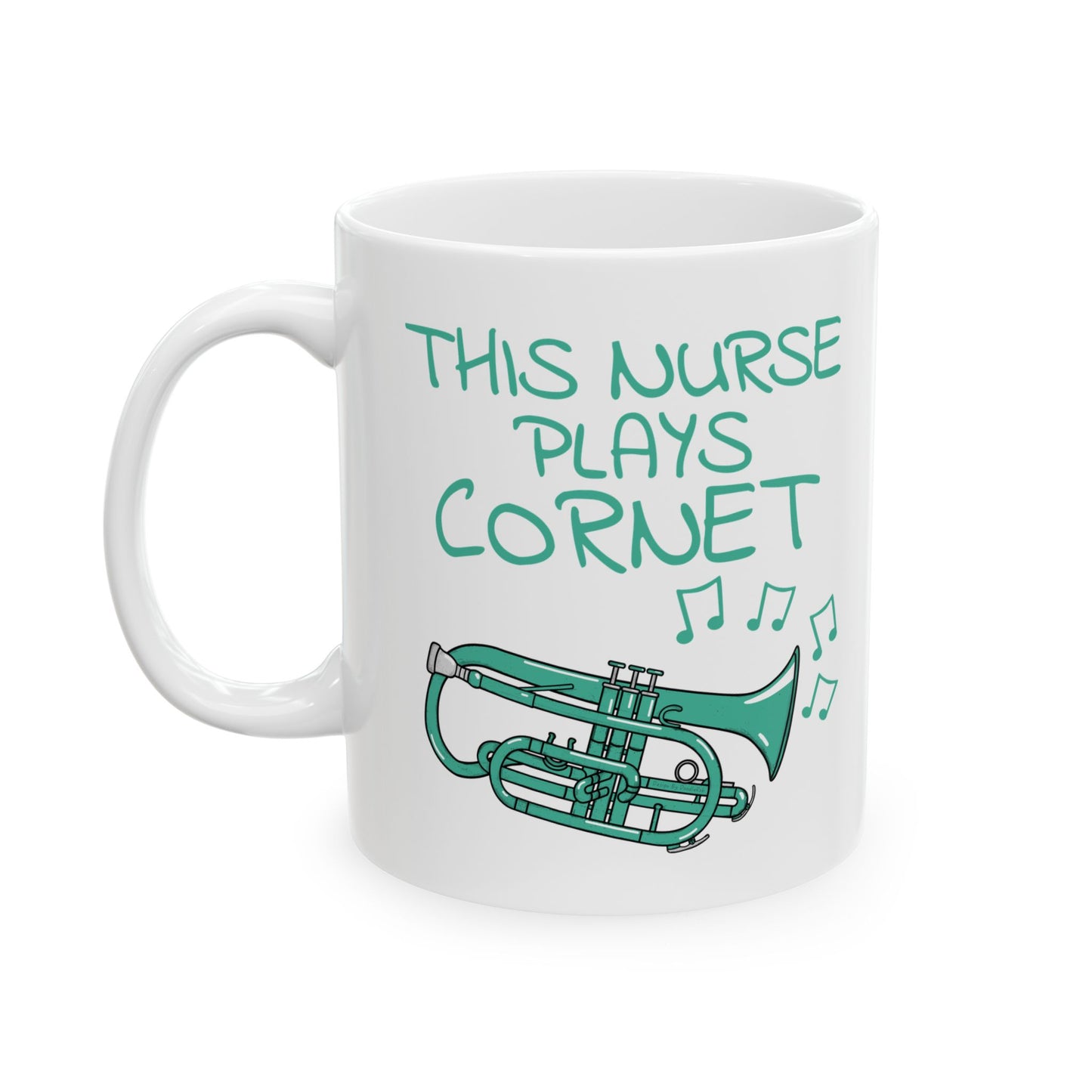 Nurse Cornet Player Mug - This Nurse Plays Cornet - Brass Musician Gift For Nurse (USA)