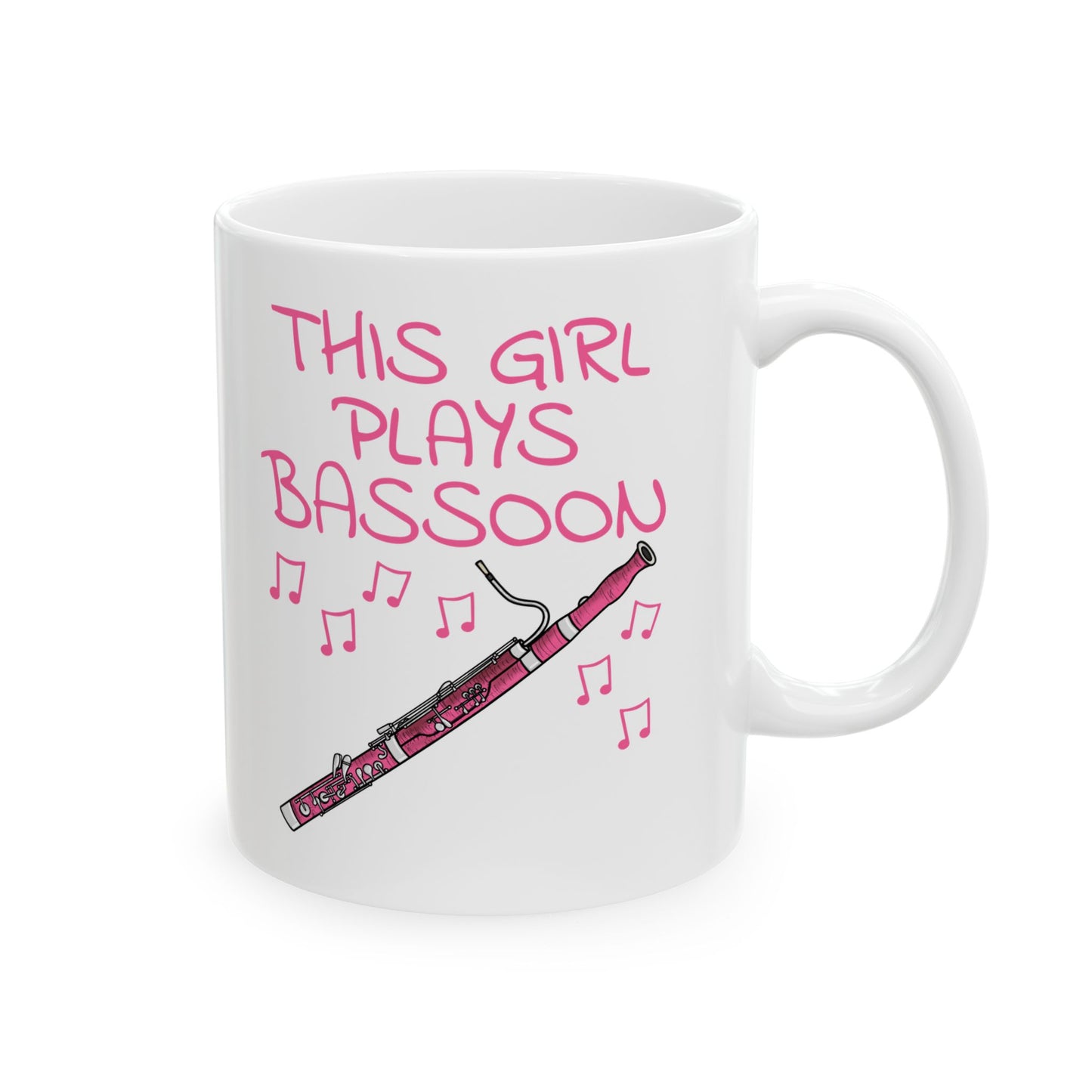 Girl's Bassoon Mug - This Girl Plays Bassoon - Female Bassoonist - Woodwind Musician Gift For Her (USA)