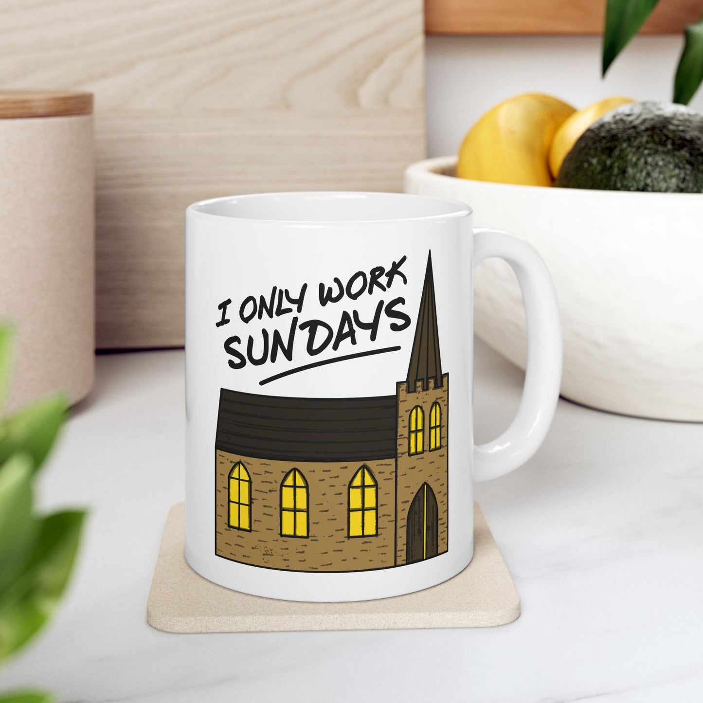 Church Vicar Mug - I Only Work Sundays - Funny Christian Gift - Christian Minister Mug (USA)