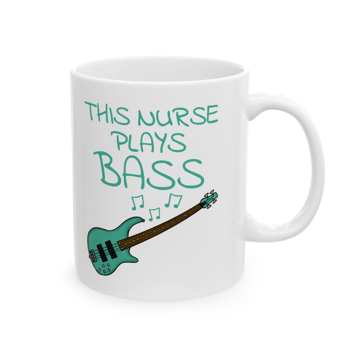 Nurse Bass Guitar Mug - This Nurse Plays Bass - Bassist Gift For Nurse (USA)