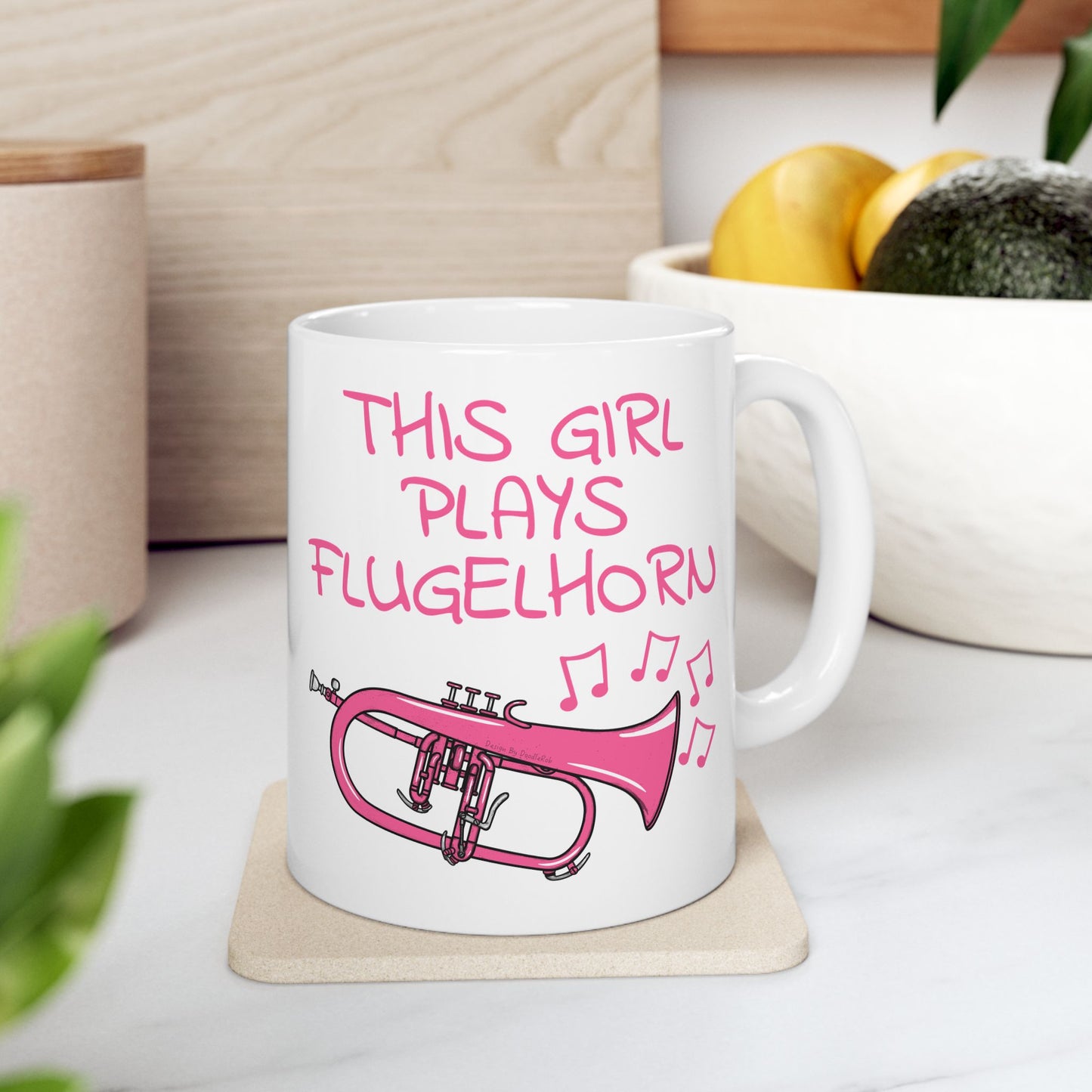 Girl's Flugelhorn Mug - This Girl Plays Flugelhorn - Female Hornist - Brass Musician Gift For Her (USA)