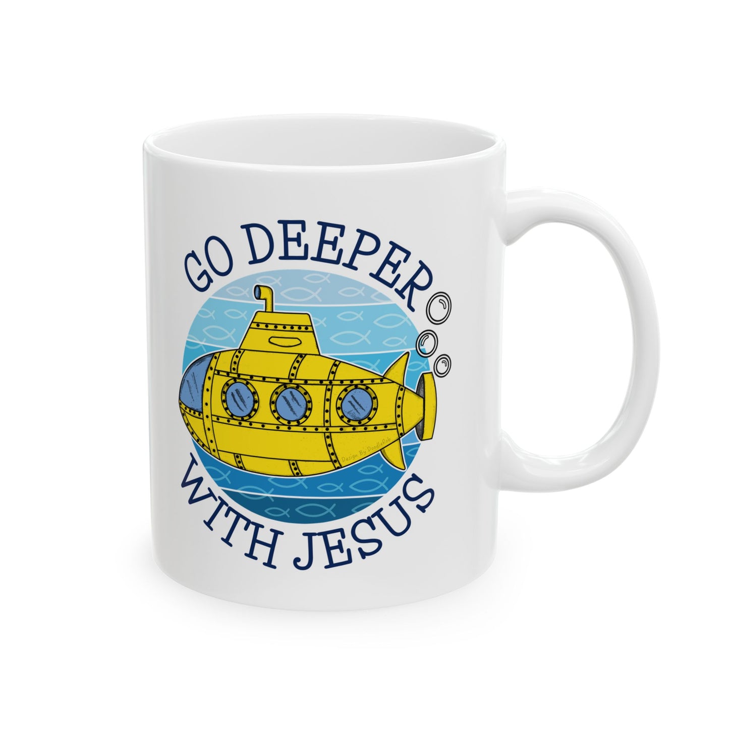 Christian Submarine Mug - Go Deeper With Jesus - Church Pastor Mug - Sunday School Teacher Gift - Christian Gift For Kids (USA)
