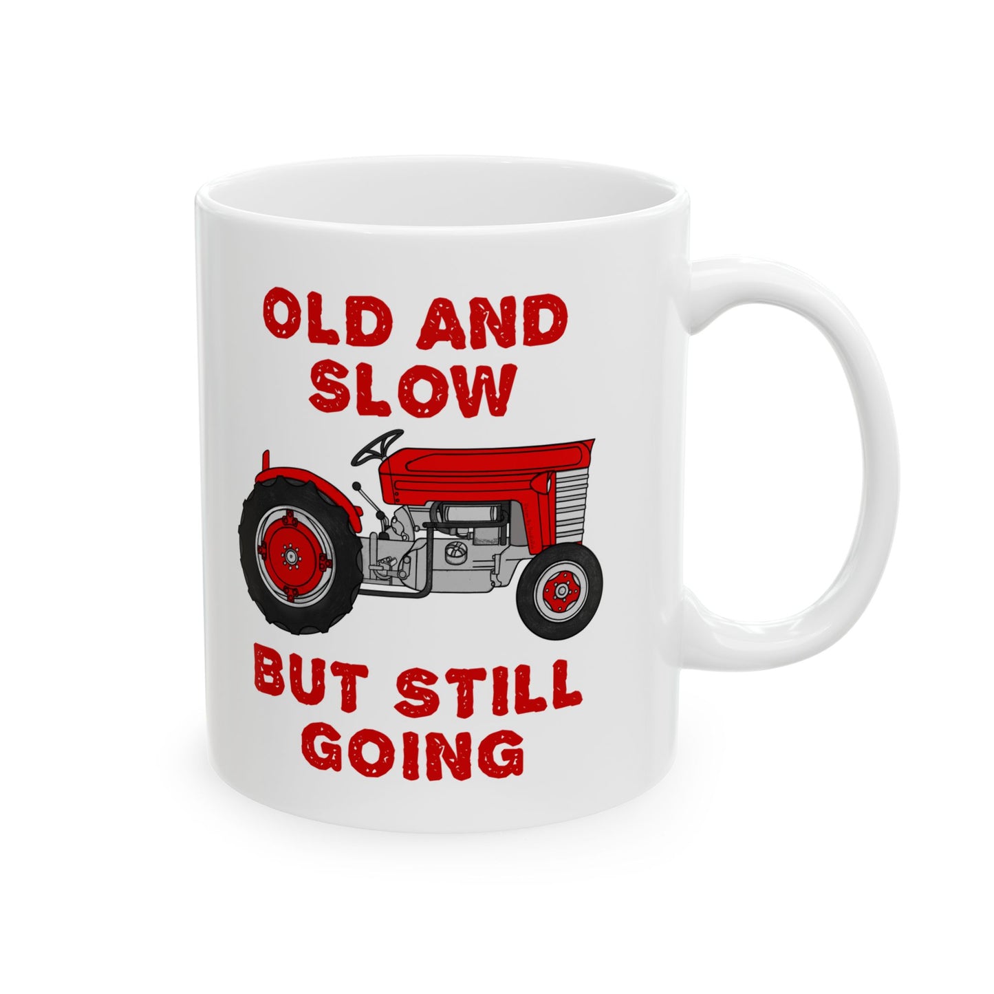 Vintage Tractor Mug - Old And Slow But Still Going - Funny Gift For Farmer - Sarcastic Retirement Gift (USA)