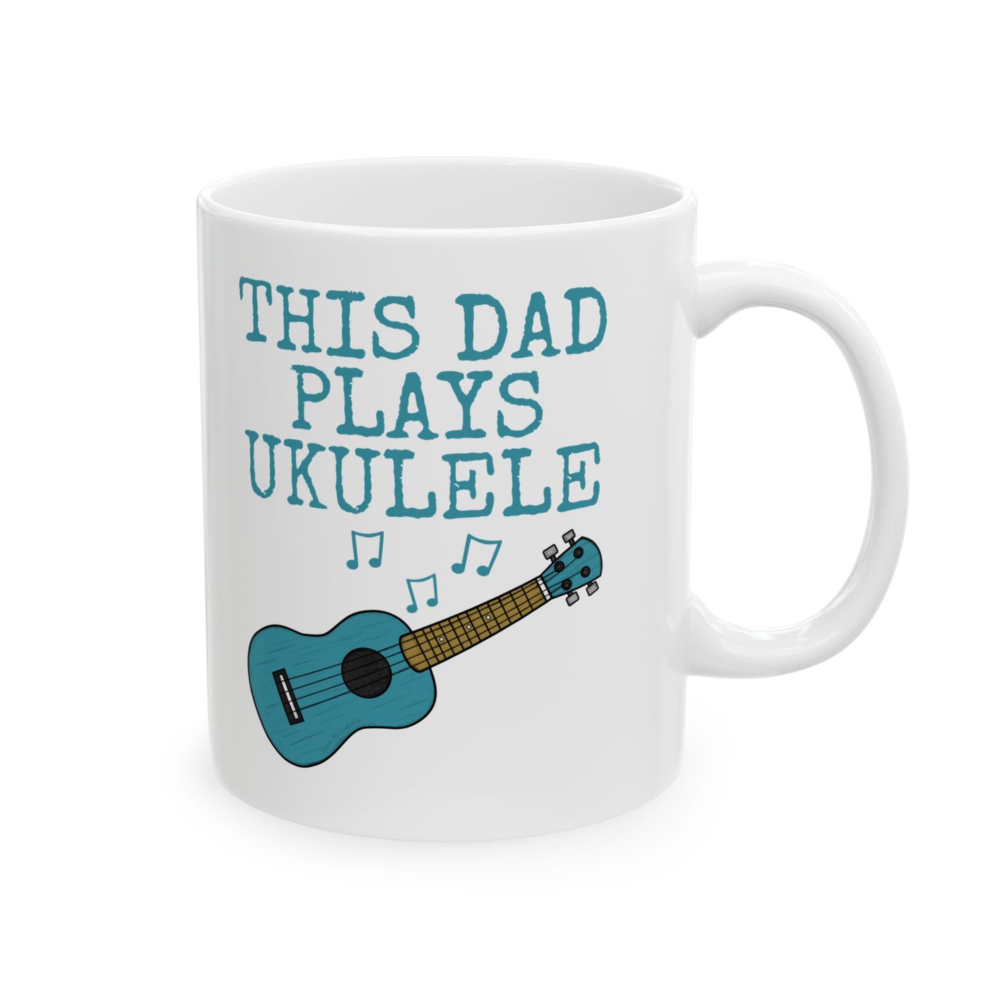 Dad Ukulele Mug - This Dad Plays Ukulele - Father's Day Uke Player Gift (USA)