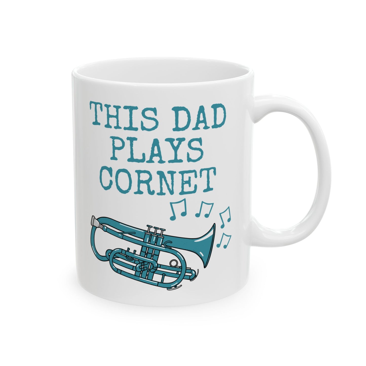 Dad Cornet Player Mug - This Dad Plays Cornet - Father's Day Brass Musician Gift (USA)