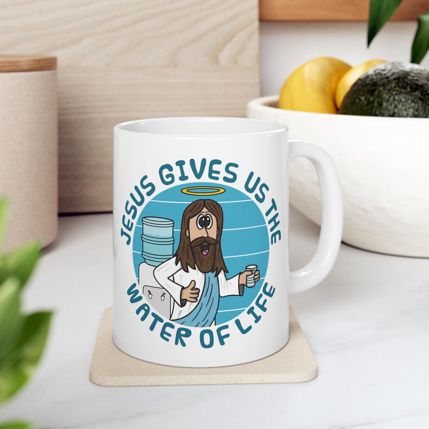 Funny Christian Mug - Jesus Gives Us The Water Of Life - Gift For Church Pastor (USA)