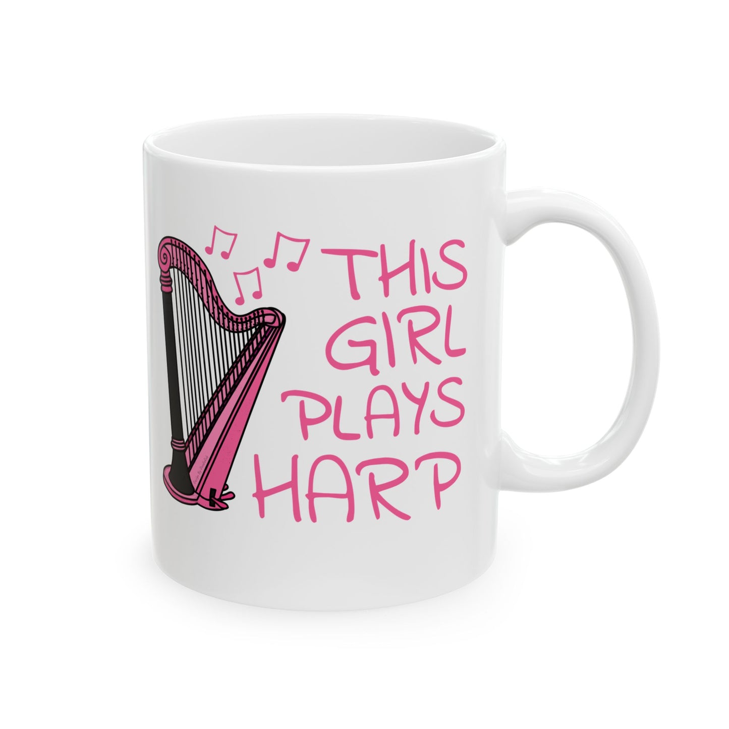 Girl's Harp Mug - This Girl Plays Harp - Female Harpist - String Musician Gift For Her (USA)