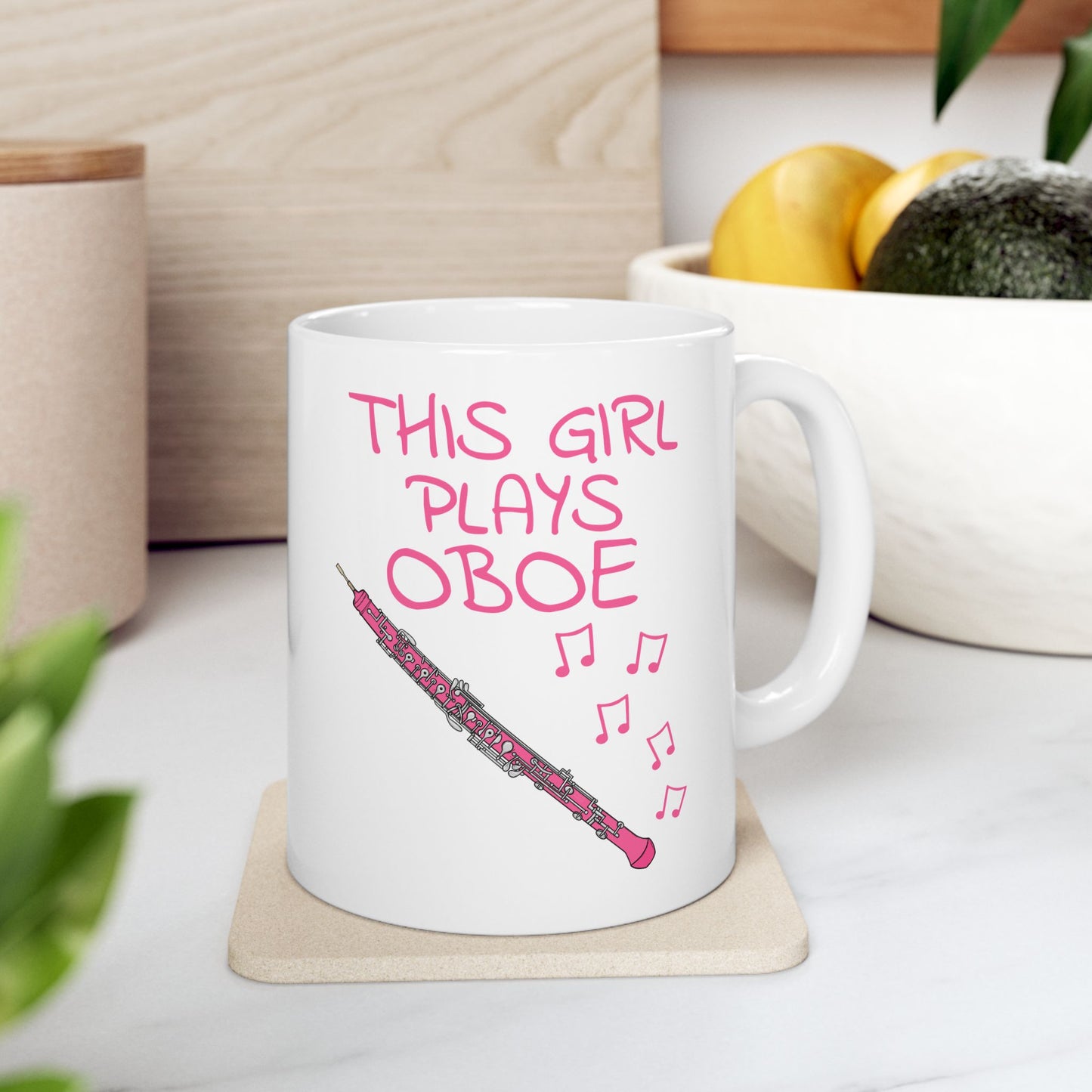 Girl's Oboe Mug - This Girl Plays Oboe - Female Oboist - Woodwind Musician Gift For Her (USA)