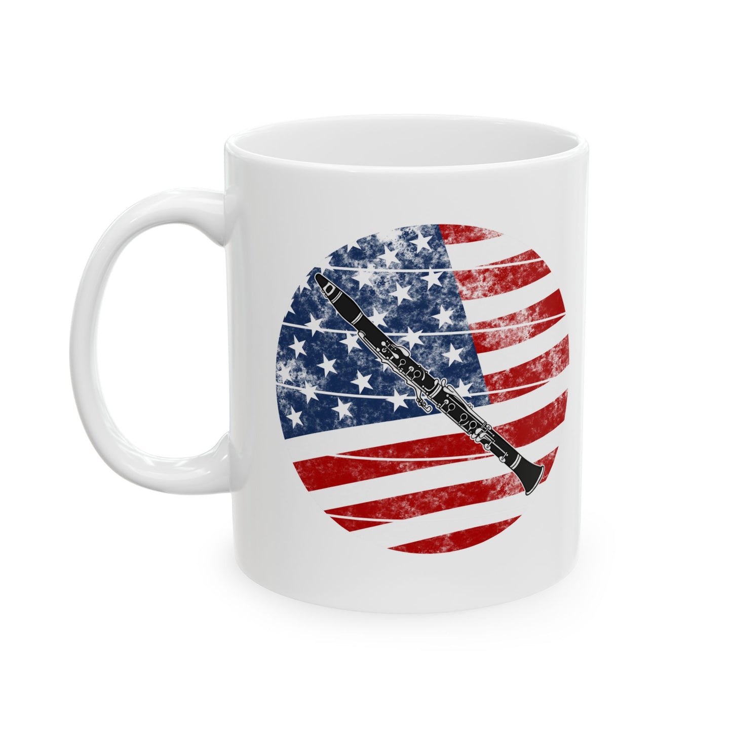 USA Flag Clarinet Mug - Patriotic Clarinetist Mug - 4th July Musician Gift