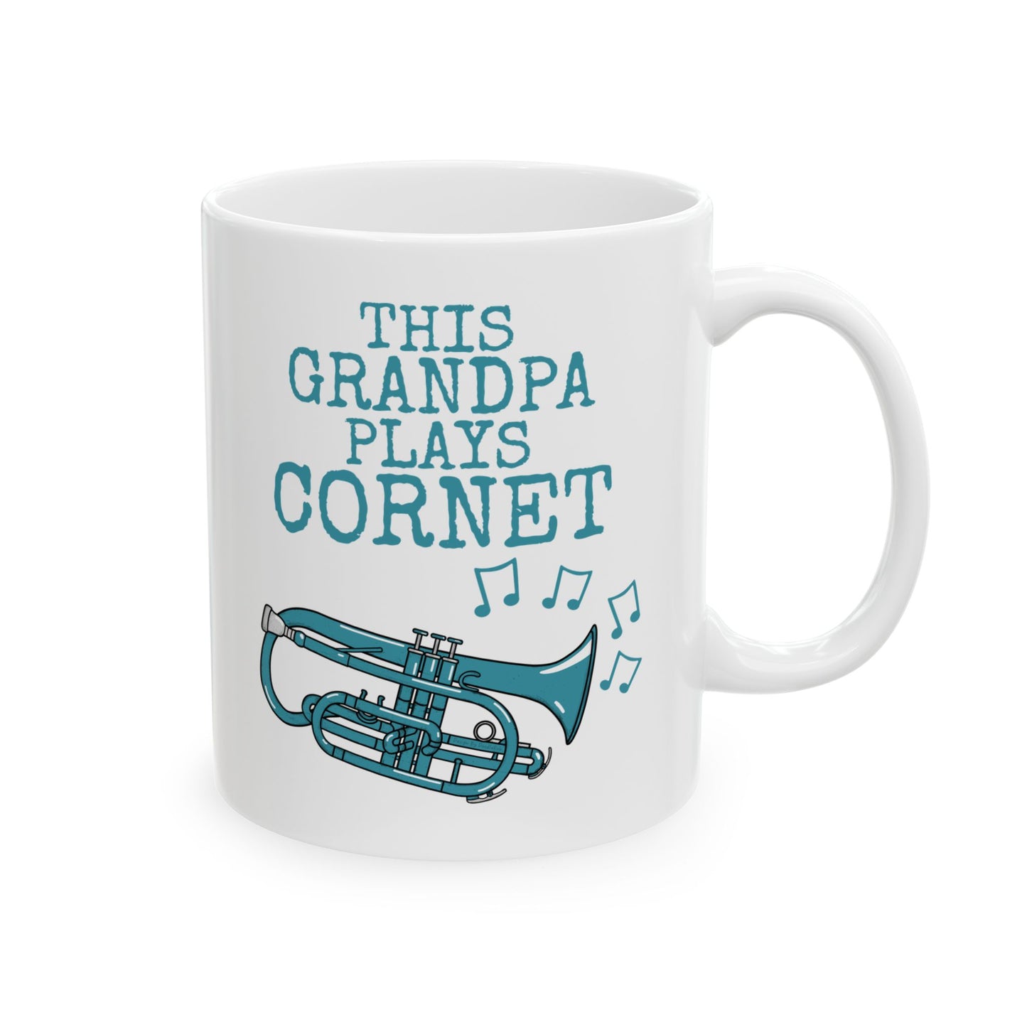 Grandpa Cornet Player Mug - This Grandpa Plays Cornet - Father's Day Brass Musician Gift (USA)