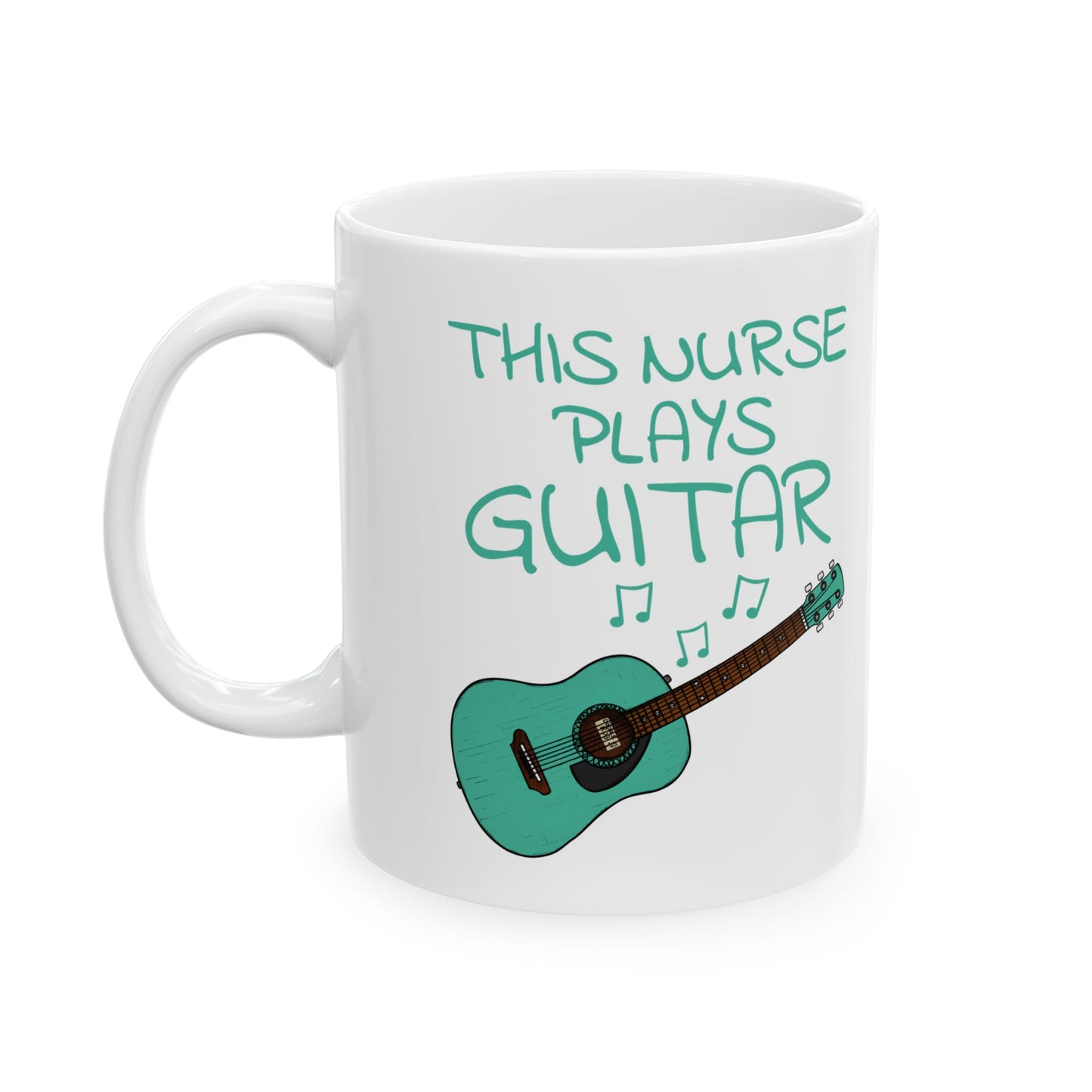 Nurse Acoustic Guitar Mug - This Nurse Plays Guitar - Guitarist Gift For Nurse (USA)