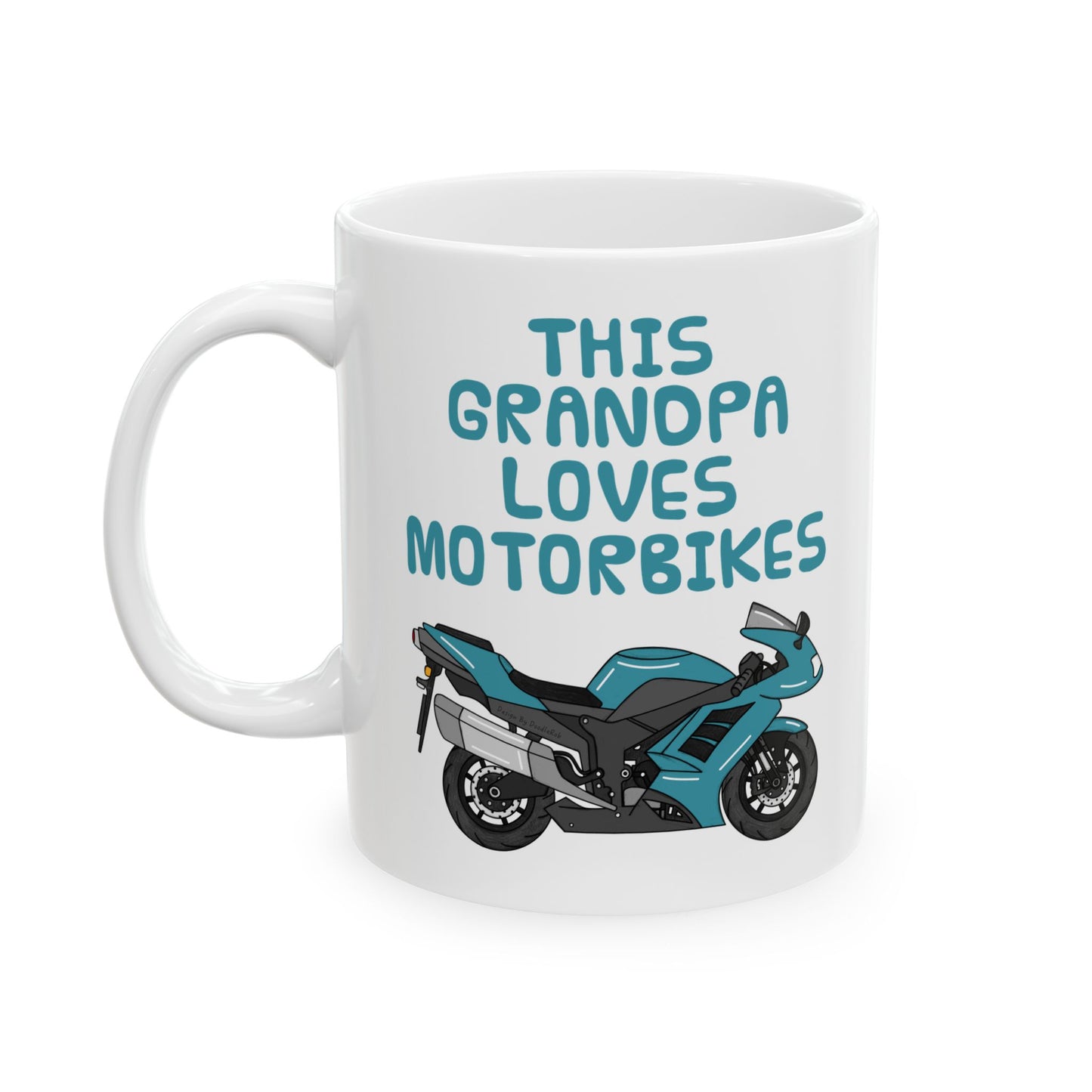 Grandpa Biker Mug - This Grandpa Loves Motorbikes - Motorcycle Enthusiast Gift For Grandpa (USA)