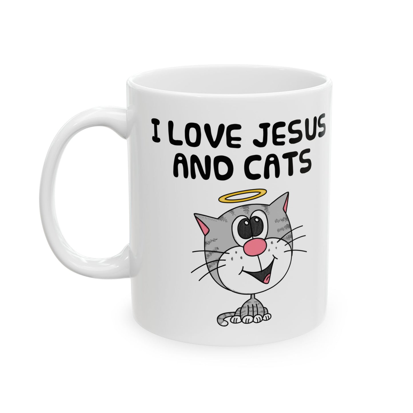 Christian Cat Mug - I Love Jesus And Cats - Gift For Cat Lover - Funny Church Mug (USA)
