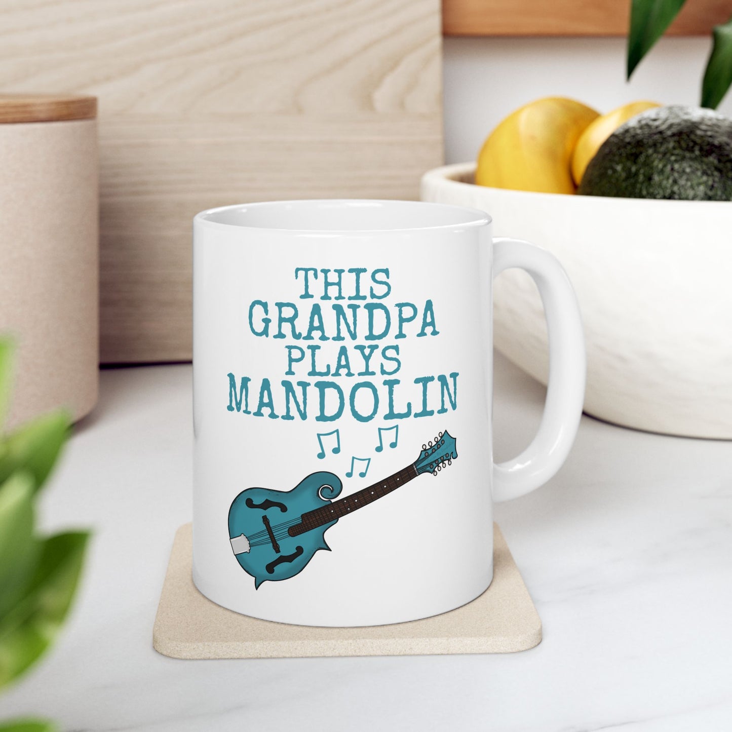 Grandpa Mandolin Mug - This Grandpa Plays Mandolin - Father's Day Mandolinist Gift (USA)