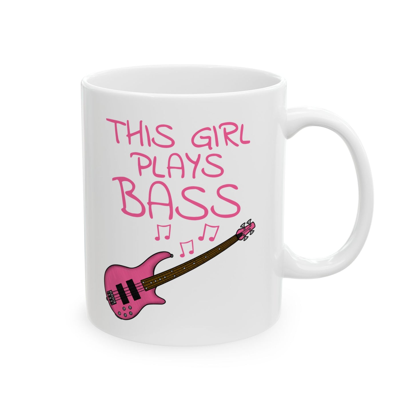 Girl's Bass Guitar Mug - This Girl Plays Bass - Female Bassist - Musician Gift For Her (USA)