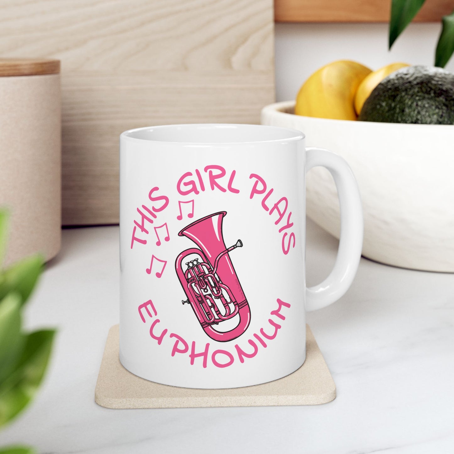 Girl's Euphonium Mug - This Girl Plays Euphonium - Female Euphoniumist - Brass Musician Gift For Her (USA)