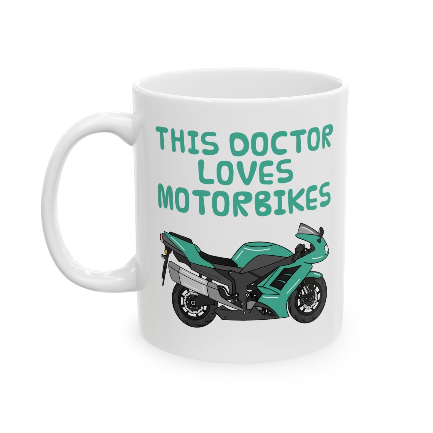 Doctor Biker Mug - This Doctor Loves Motorbikes - Motorcycle Enthusiast Gift For Doctor (USA)