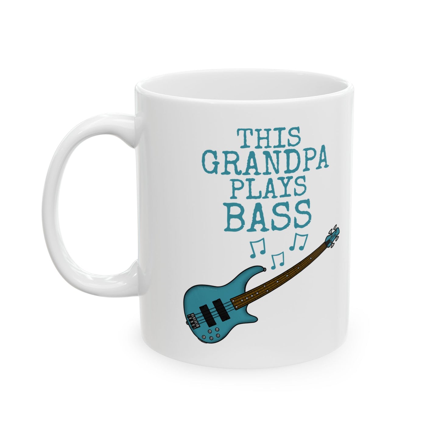 Grandpa Bass Guitar Mug - This Grandpa Plays Bass - Father's Day Bassist Gift (USA)