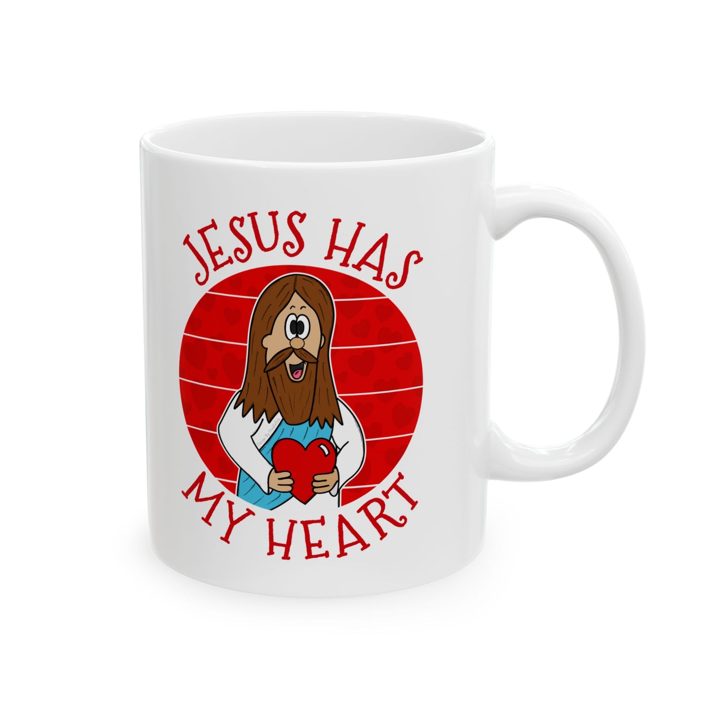 Funny Jesus Mug - Jesus Has My Heart - Christian Valentines Day Gift - Church Evangelist Mug (USA)