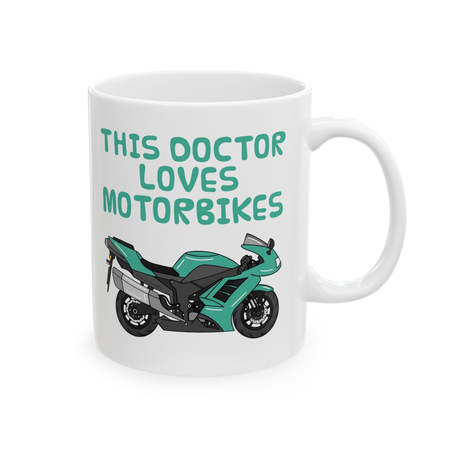 Doctor Biker Mug - This Doctor Loves Motorbikes - Motorcycle Enthusiast Gift For Doctor (USA)