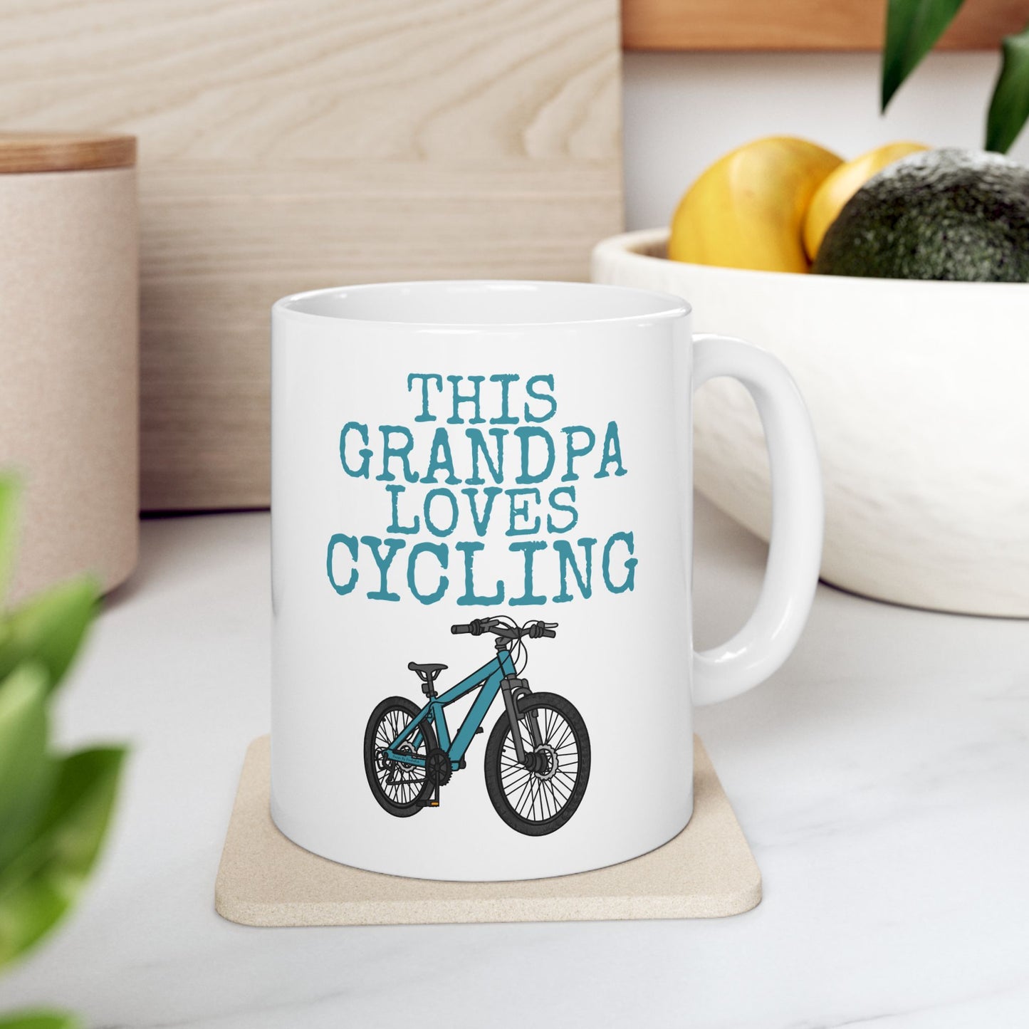 Grandpa Bicycle Mug - This Grandpa Loves Cycling - Cycling Enthusiast Gift For Grandpa (USA)