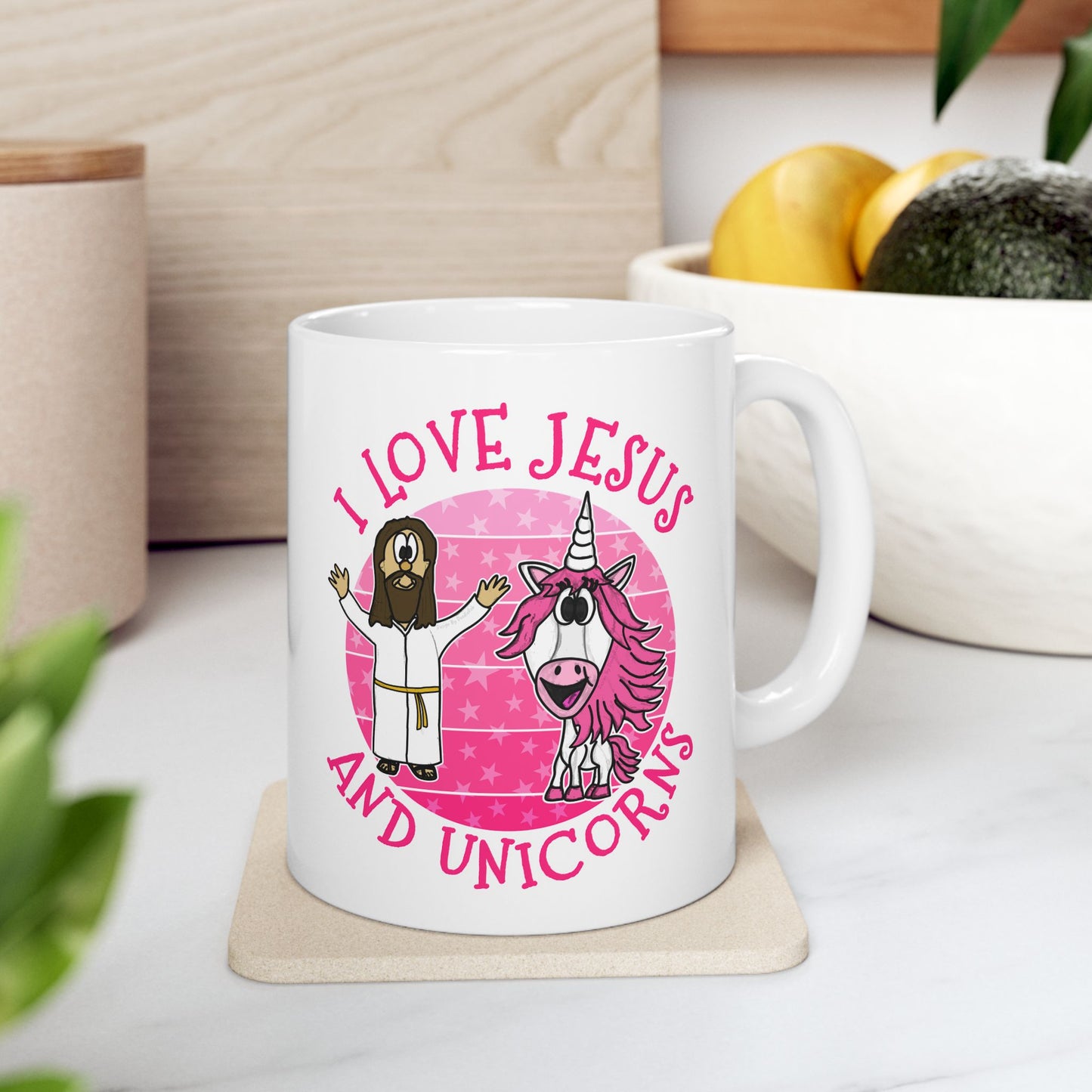 Funny Jesus Mug - I Love Jesus And Unicorns - Gift For Christian Girl - Church Pastor Mug (USA)