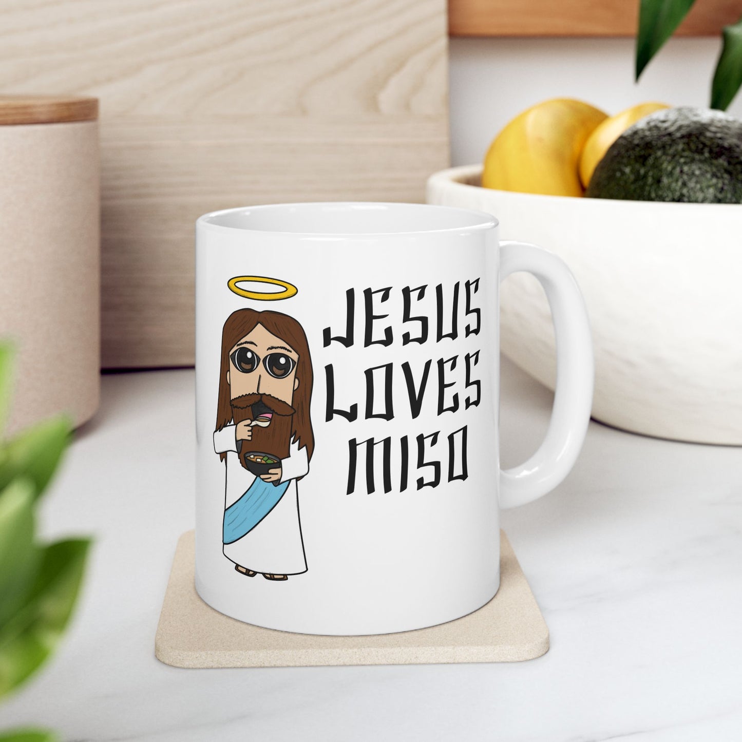 Funny Christian Mug - Jesus Loves Miso - Funny Church Mug (USA)