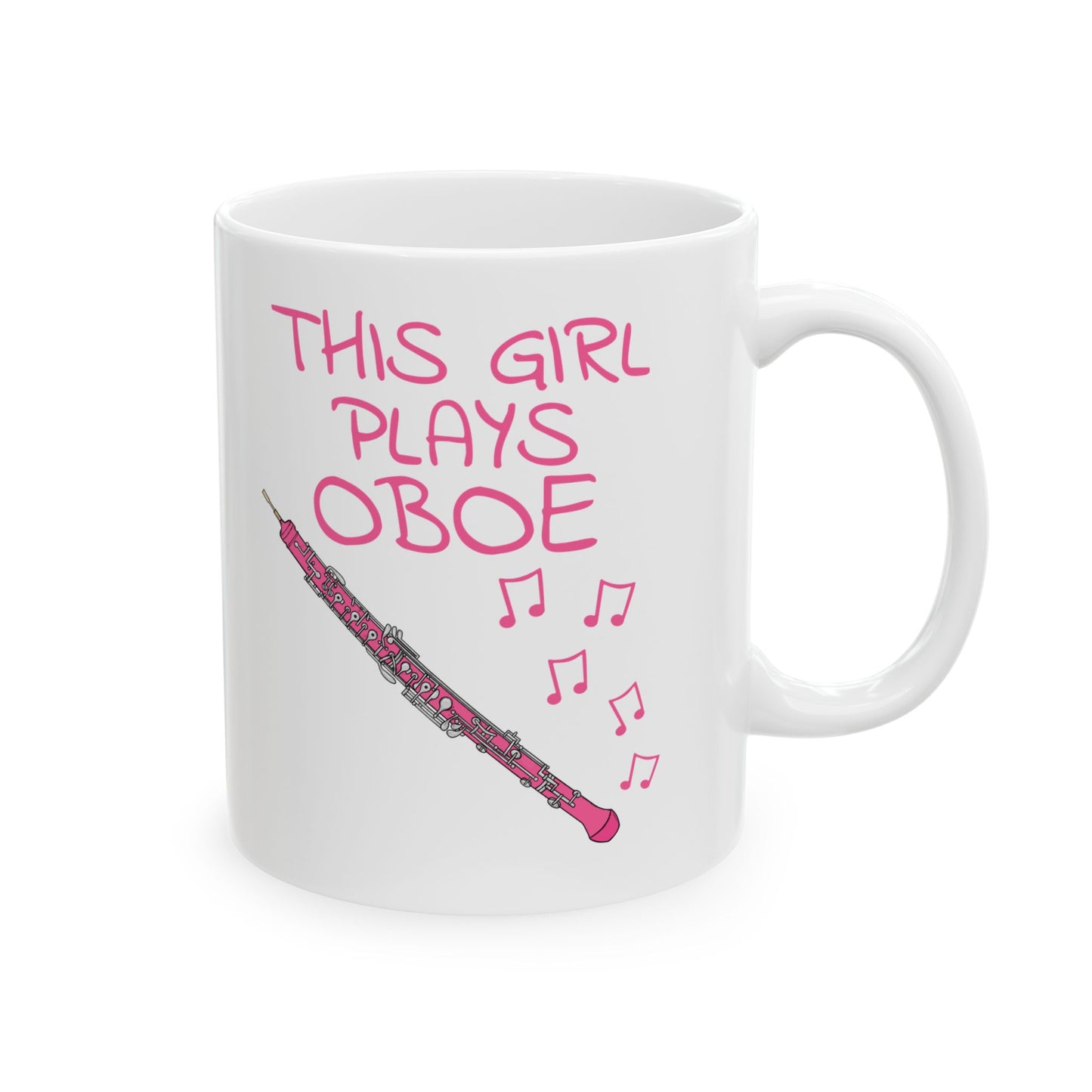 Girl's Oboe Mug - This Girl Plays Oboe - Female Oboist - Woodwind Musician Gift For Her (USA)