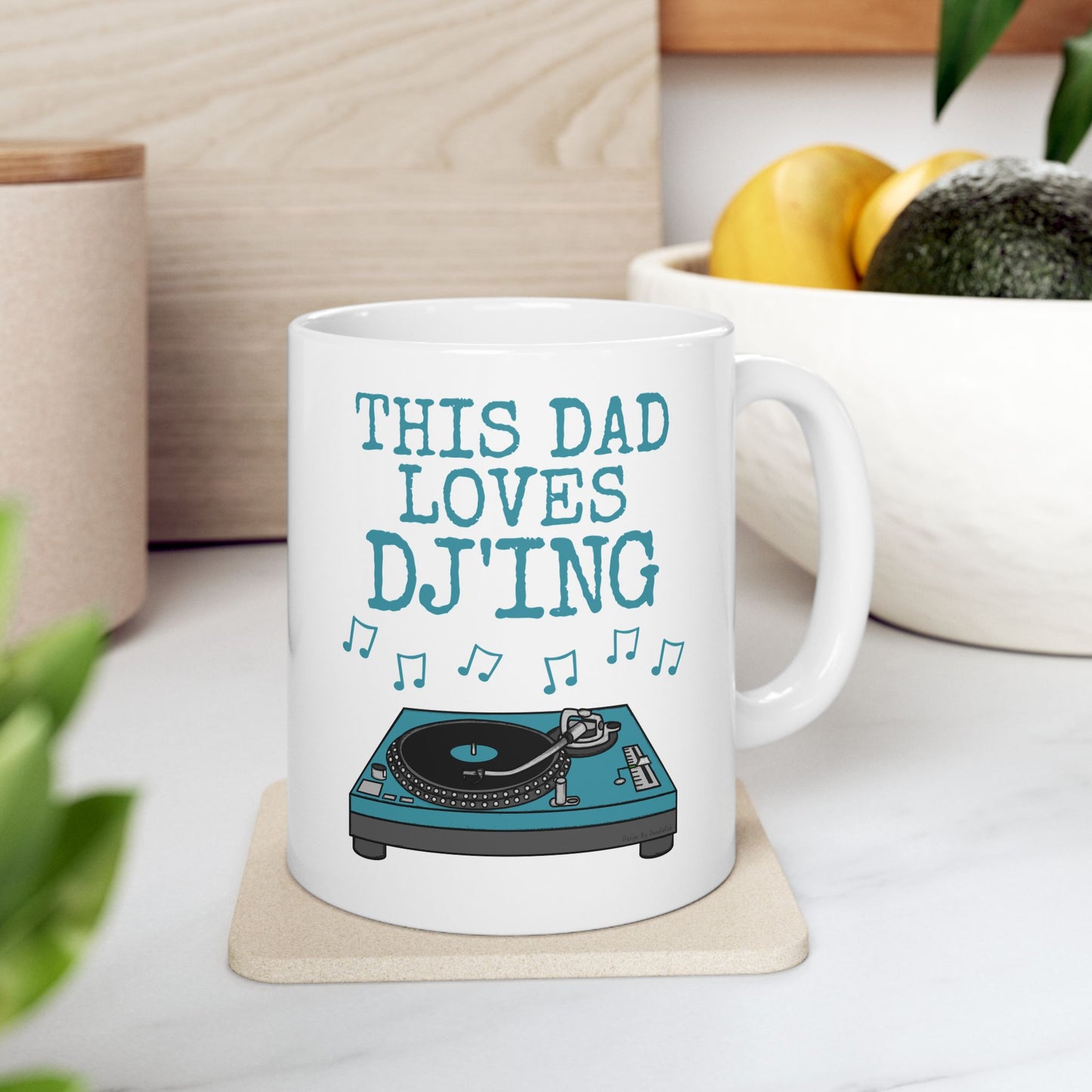 Dad DJ Mug - This Dad Loves DJ'ing - Father's Day Musician Gift (USA)