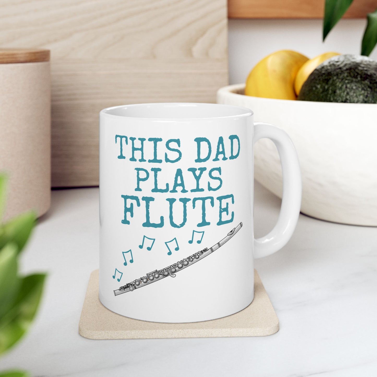 Dad Flute Mug - This Dad Plays Flute - Father's Day Flutist Gift (USA)