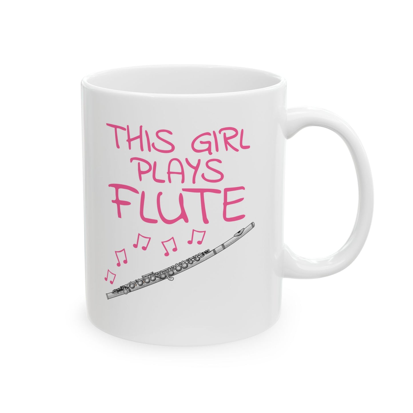 Girl's Flute Mug - This Girl Plays Flute - Female Flutist - Woodwind Musician Gift For Her (USA)