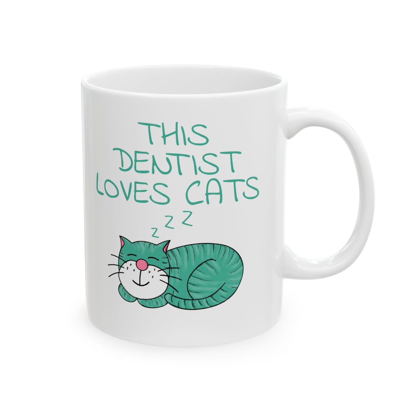 Dentist Cat Mug - This Dentist Loves Cats - Cat Gift For Dentist (USA)