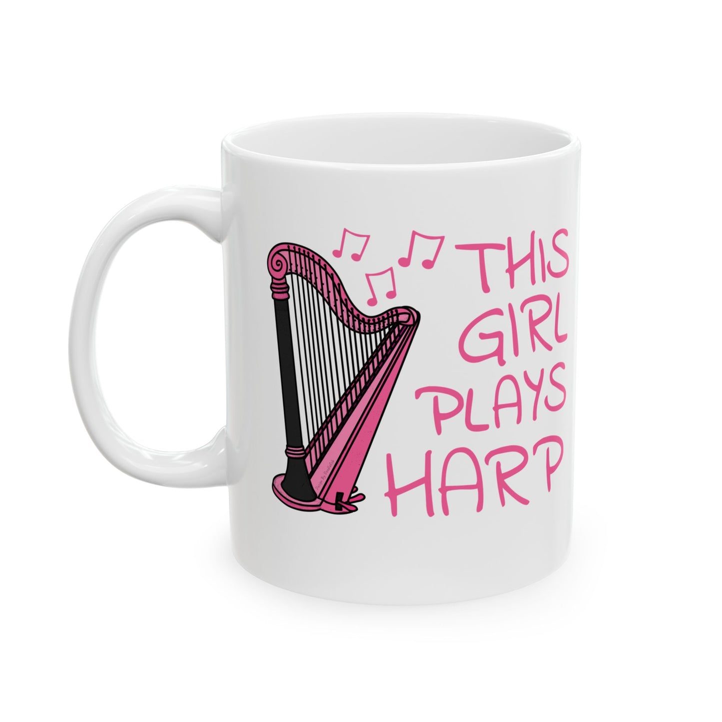 Girl's Harp Mug - This Girl Plays Harp - Female Harpist - String Musician Gift For Her (USA)