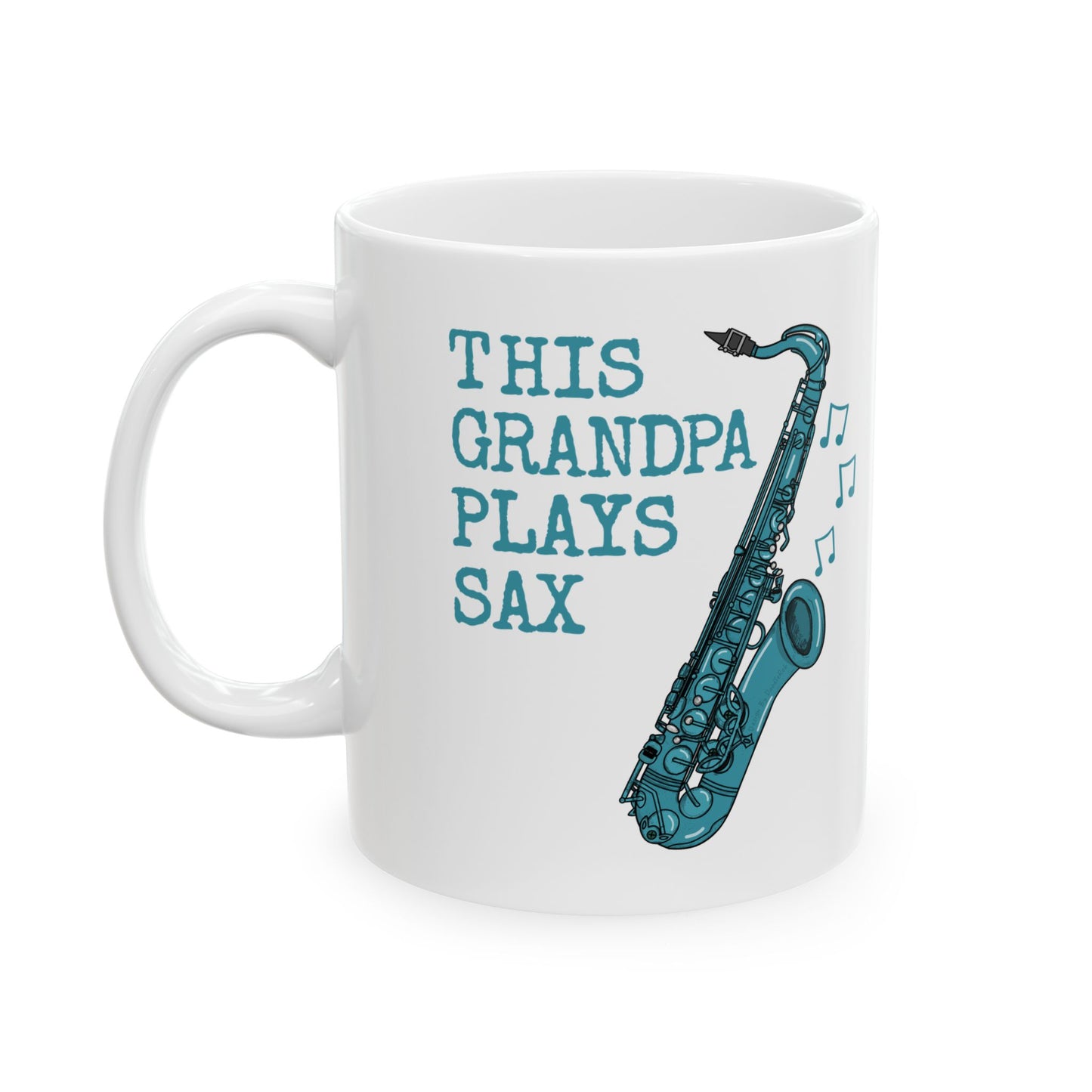Grandpa Saxophone Mug - This Grandpa Plays Sax - Father's Day Saxophonist Gift (USA)